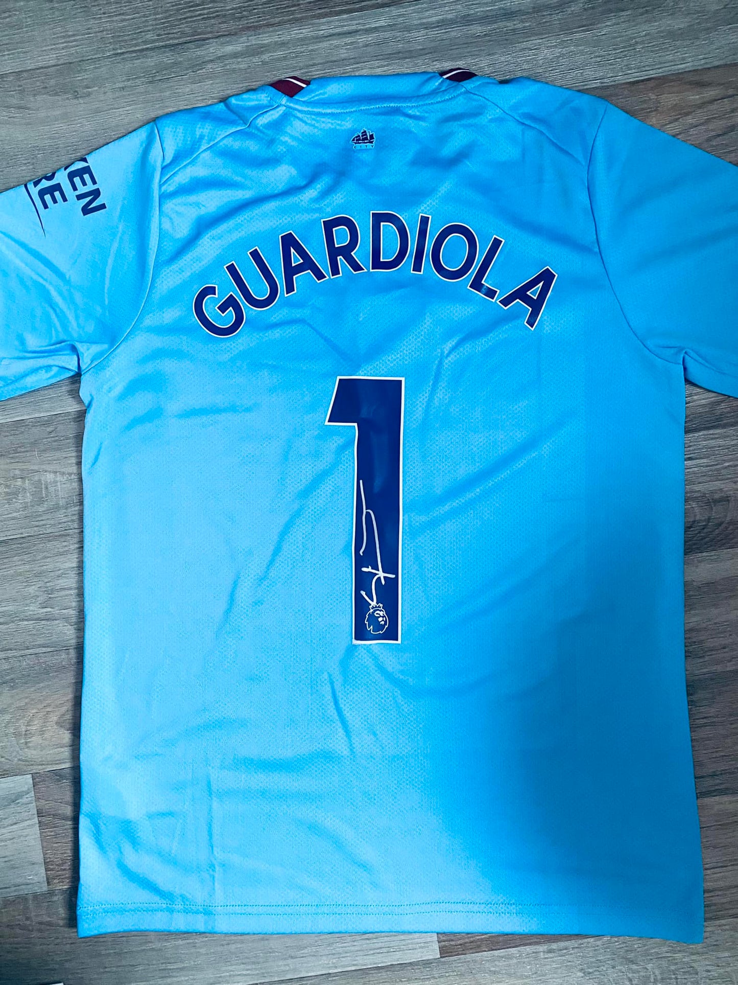 Pep Guardiola - Manchester City FC - hand-signed replica shirt - MCFC memorabilia, football shirt (UNFRAMED)