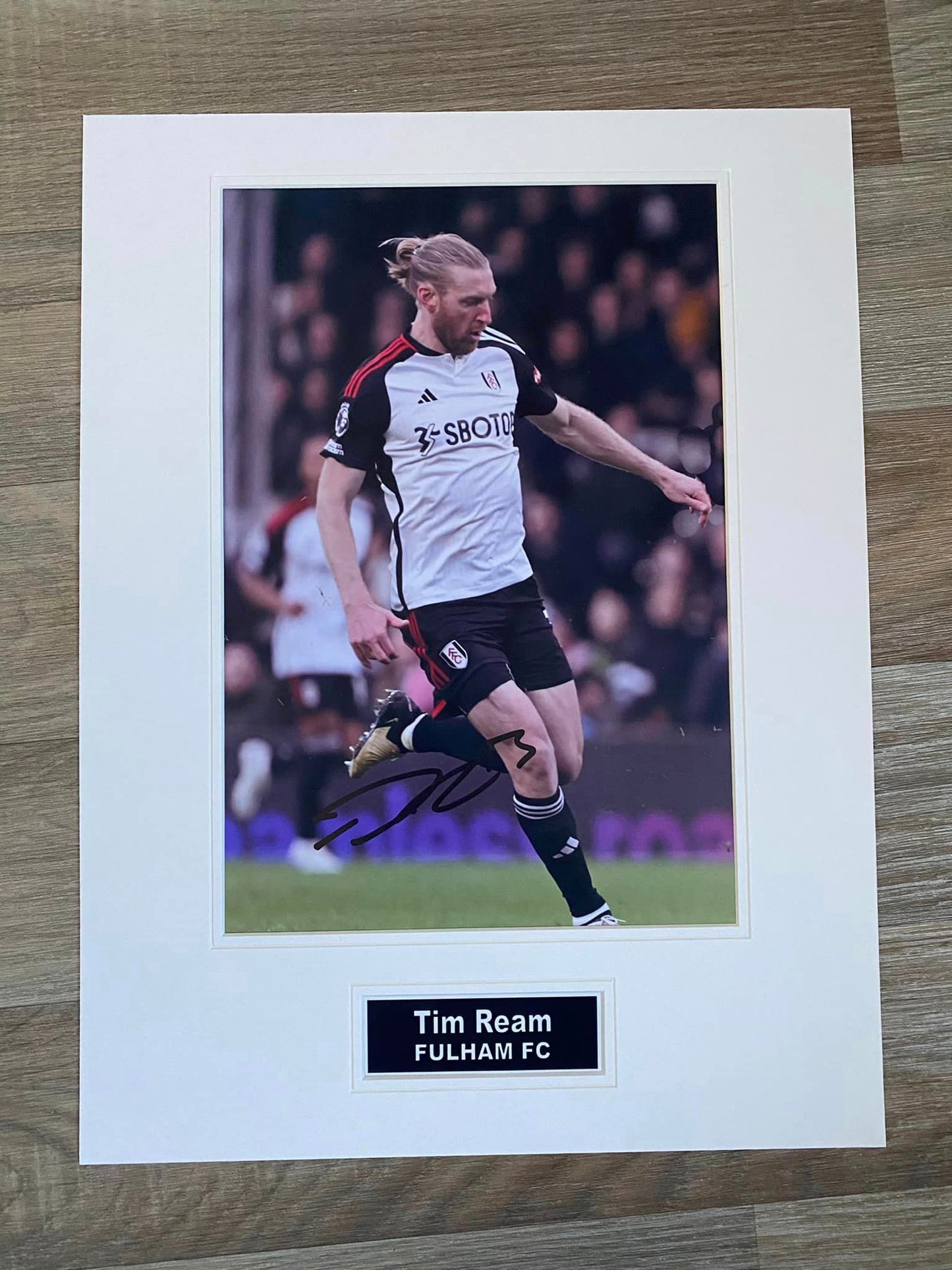 Tim Ream - Fulham - 16x12in signed photo mount - FFC memorabilia, gift, display