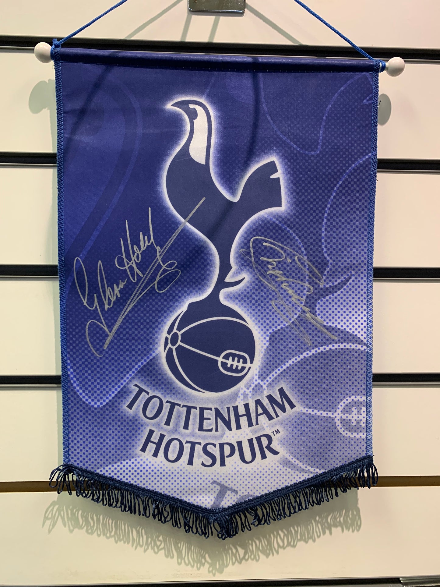 Glenn Hoddle & Chris Waddle - Tottenham Hotspur - hand signed pennant - memorabilia, gift, christmas gift, autograph