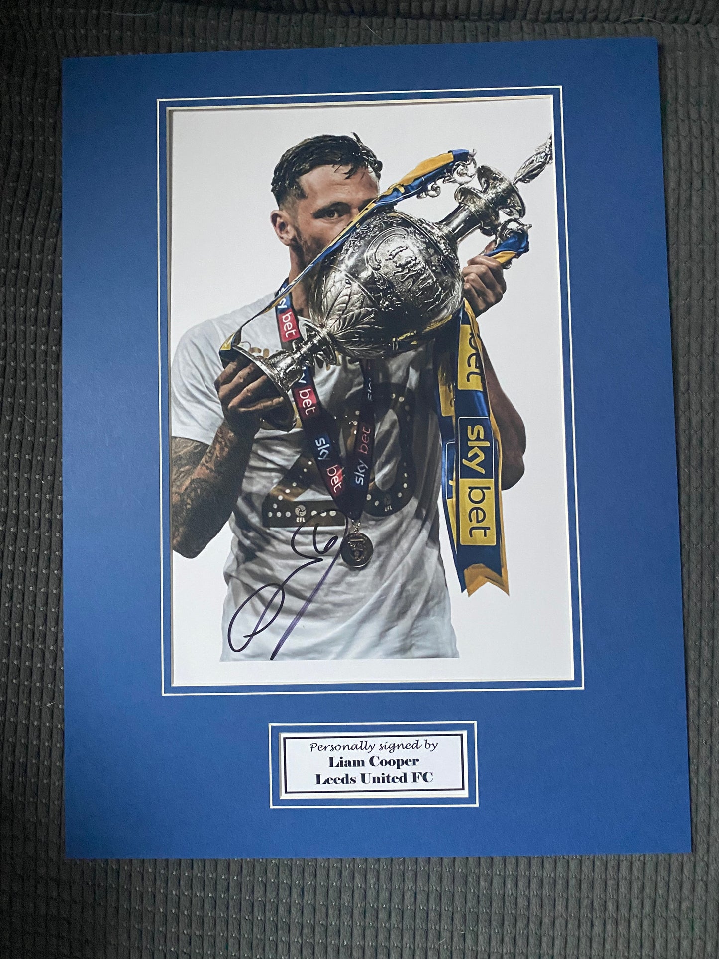 Liam Cooper - Leeds United AFC - 16x12in signed photo montage - Leeds United memorabilia, gift, display