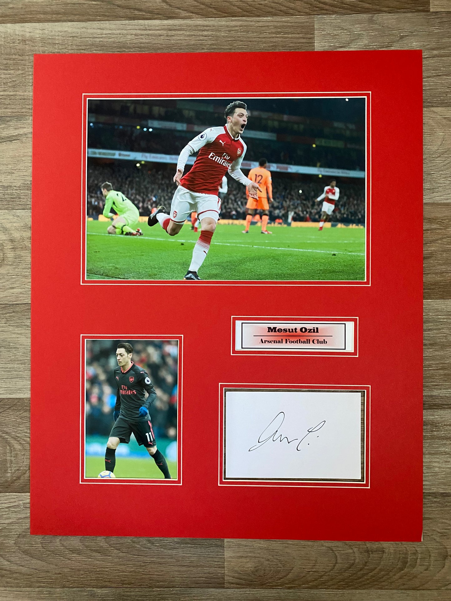 Mesut Ozil - Arsenal - 20x16in signed photo montage - memorabilia, gift, display (UNFRAMED)