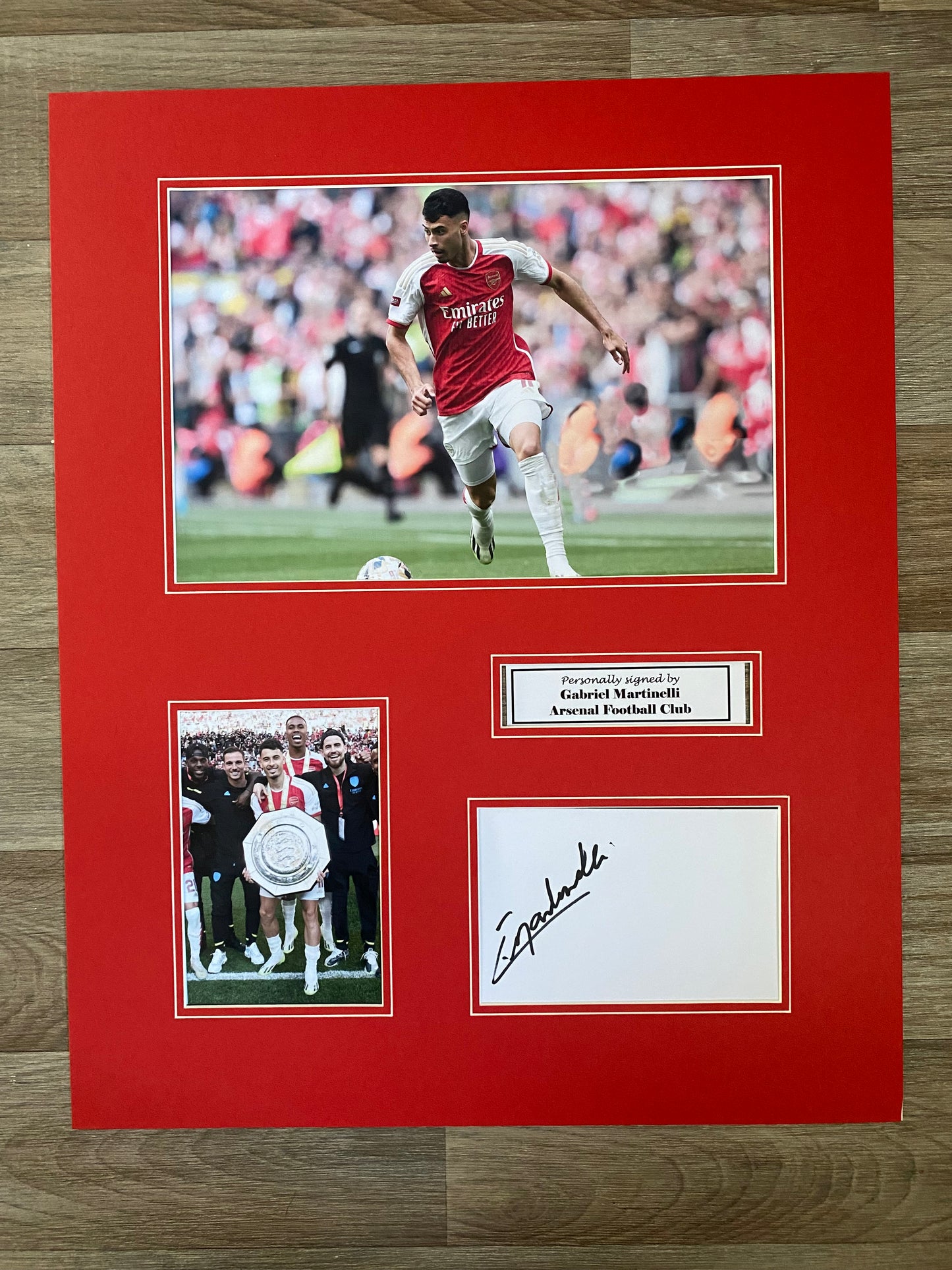 Gabriel Martinelli - Arsenal - 20x16in signed photo montage - memorabilia, gift, display (UNFRAMED)