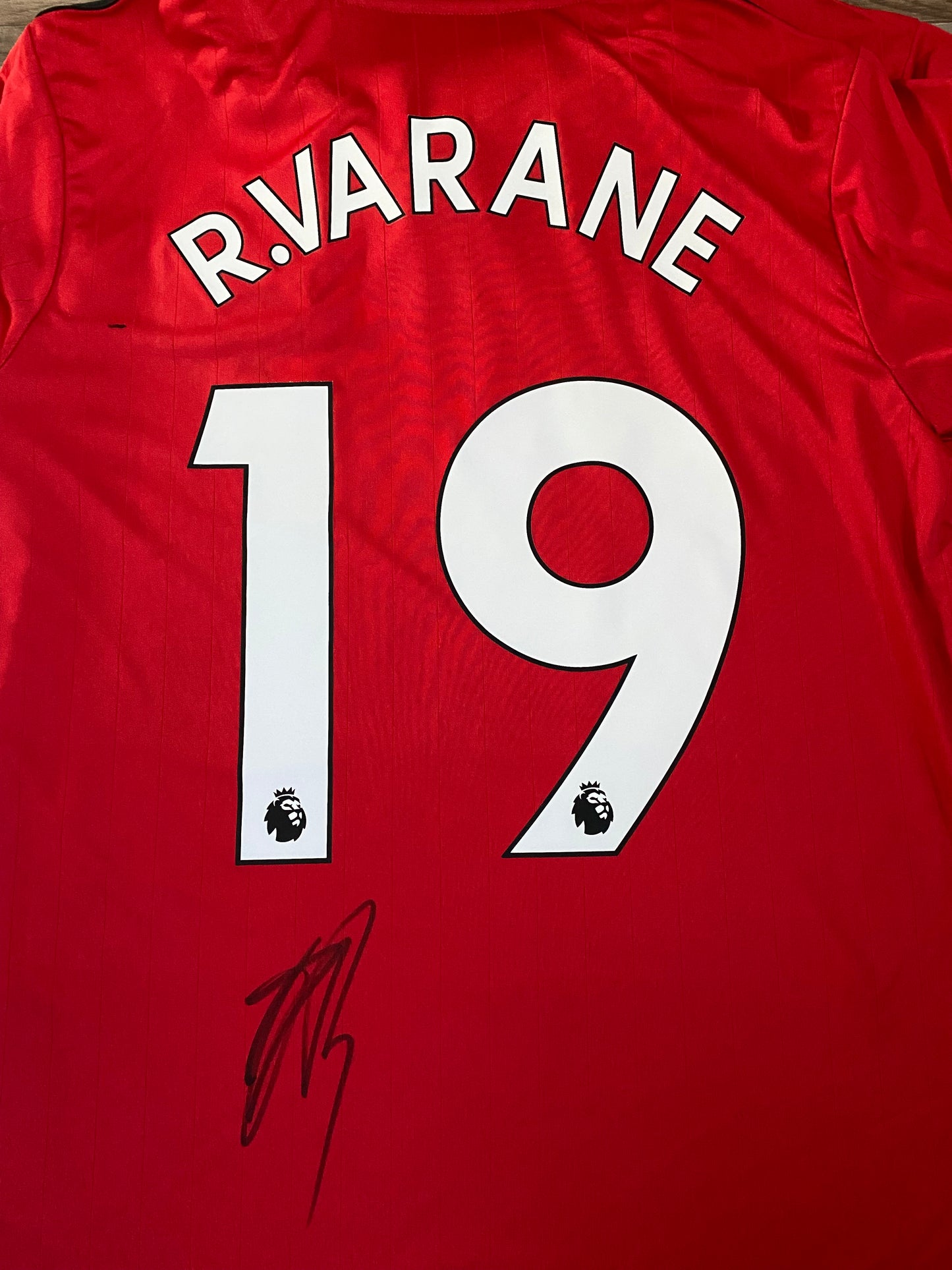 Rafael Varane - Manchester United hand-signed replica shirt - MUFC memorabilia, football shirt (UNFRAMED)