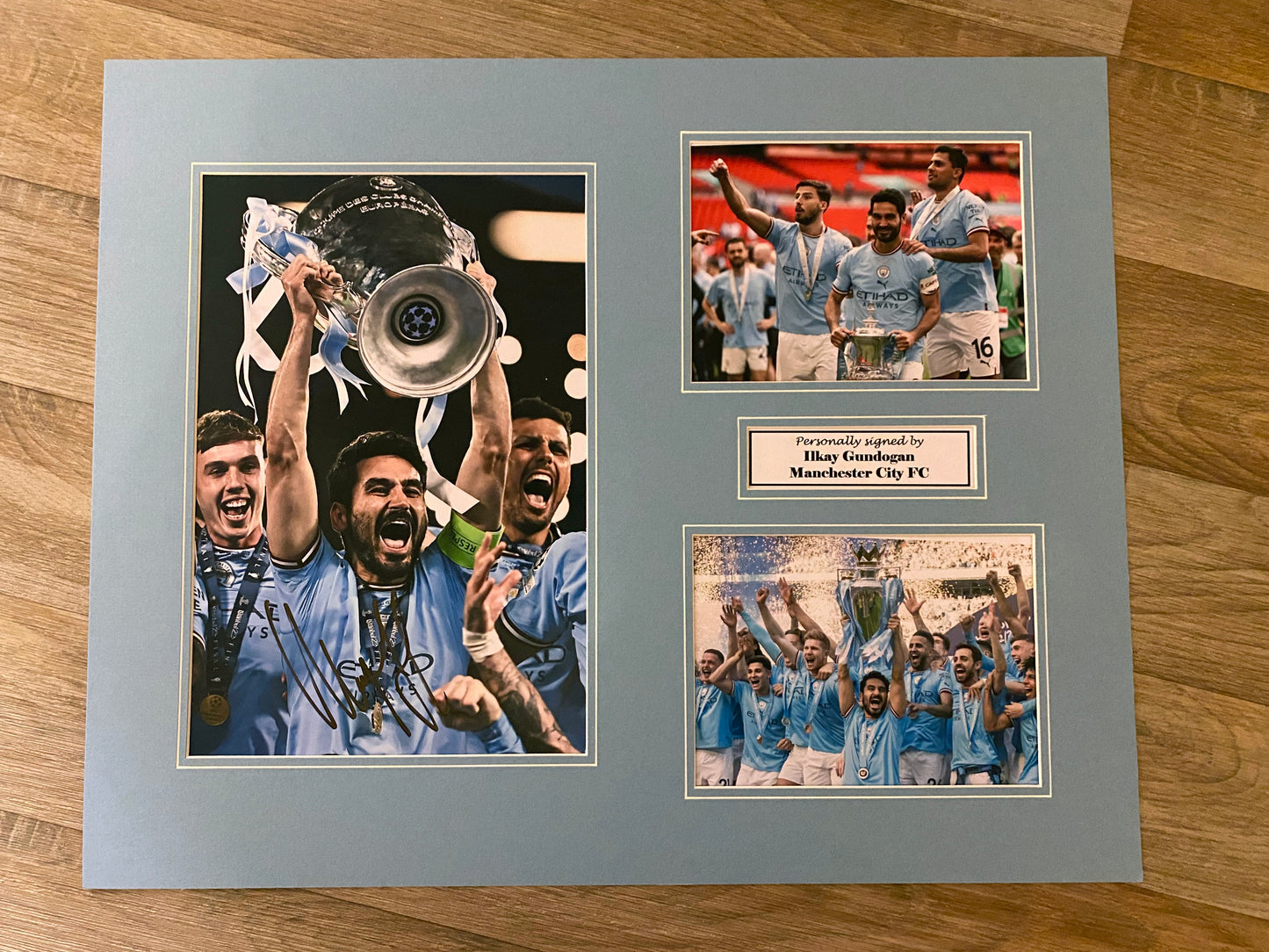 Ilkay Gundogan - Manchester City - 20x16in signed photo montage - City memorabilia, gift, display