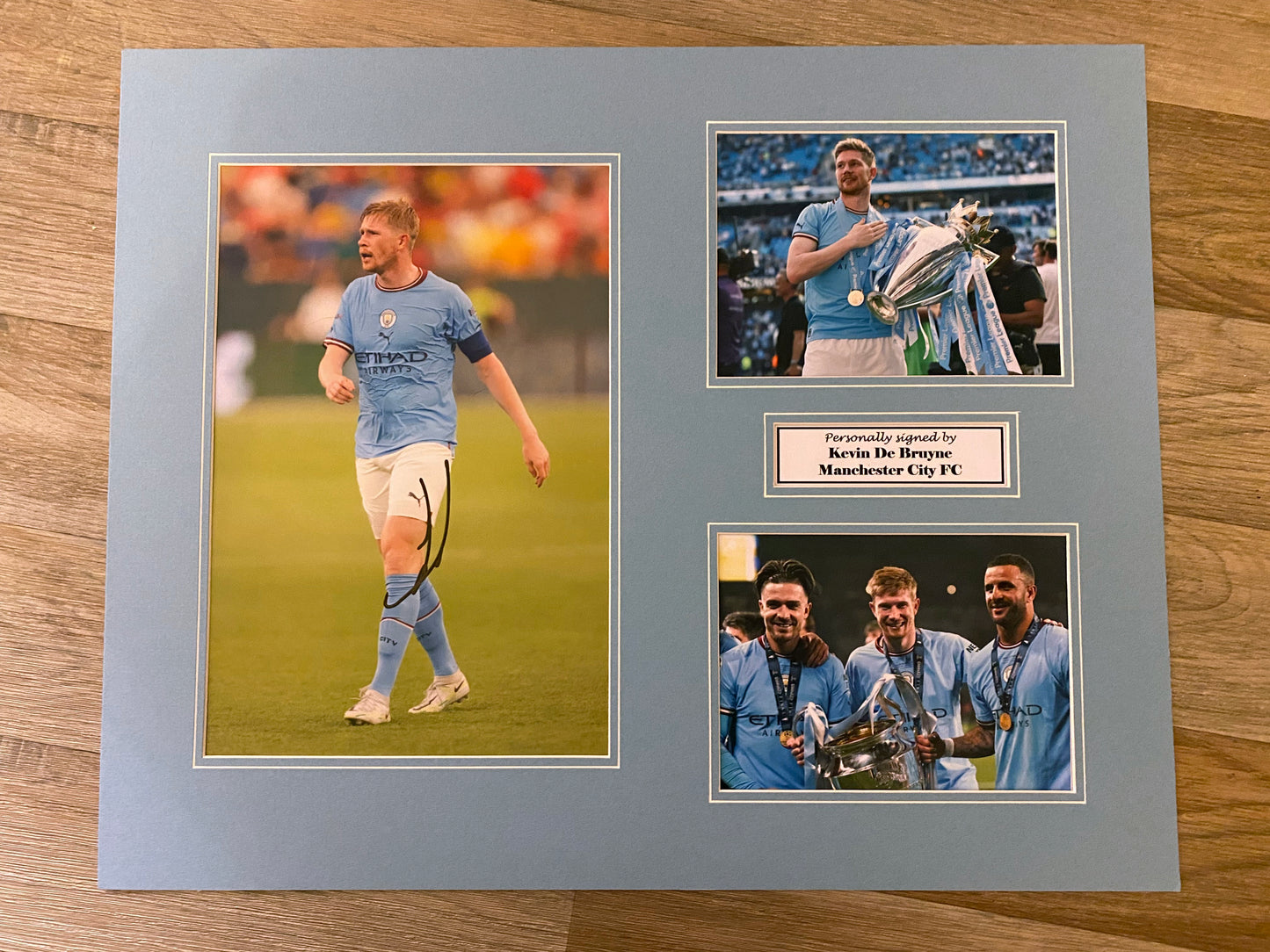 Kevin De Bruyne - Manchester City - 20x16in signed photo montage - City memorabilia, gift, display