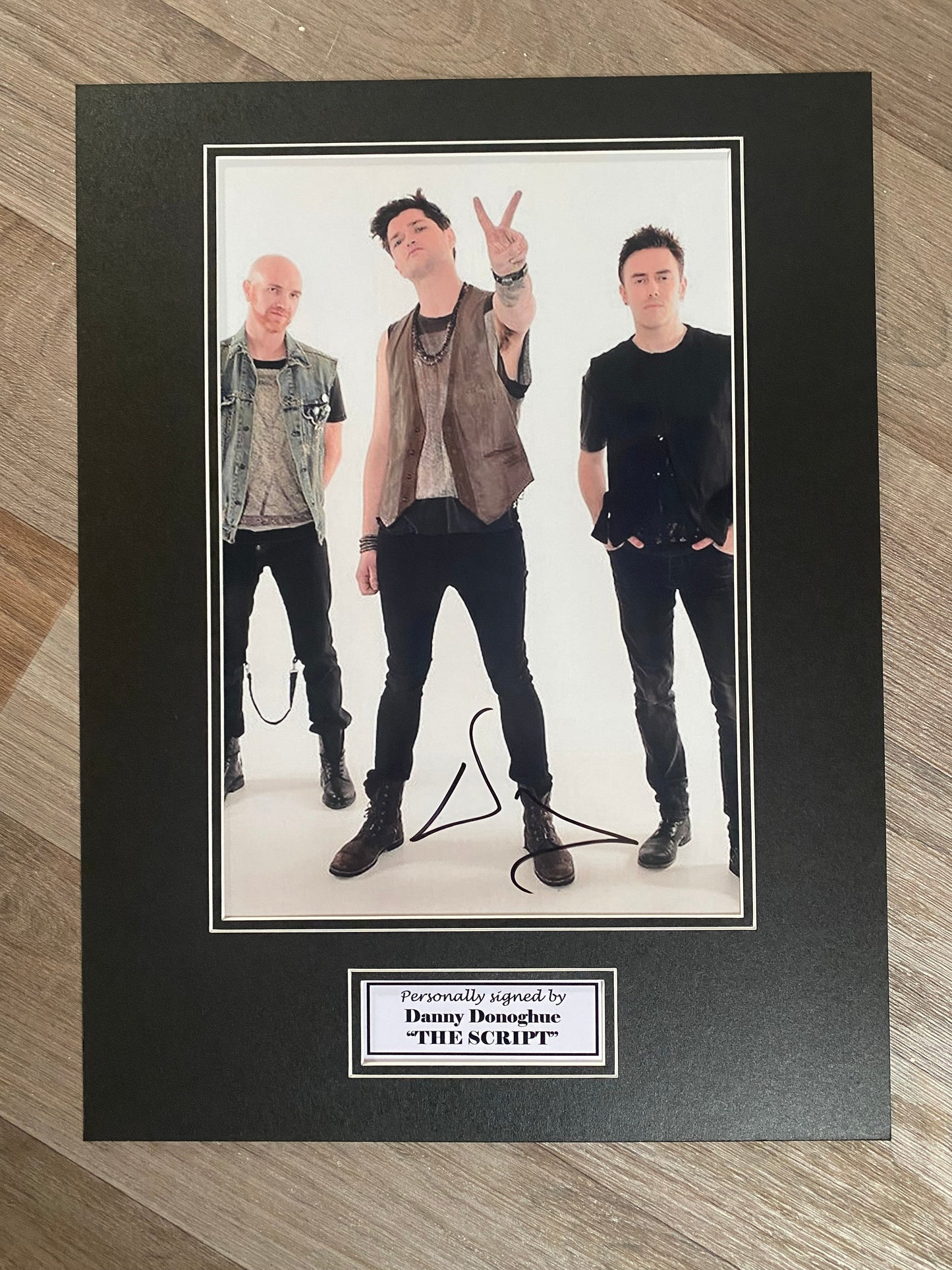 Danny Donoghue "The Script" - 16x12in signed photo mount - music memorabilia, gift, display