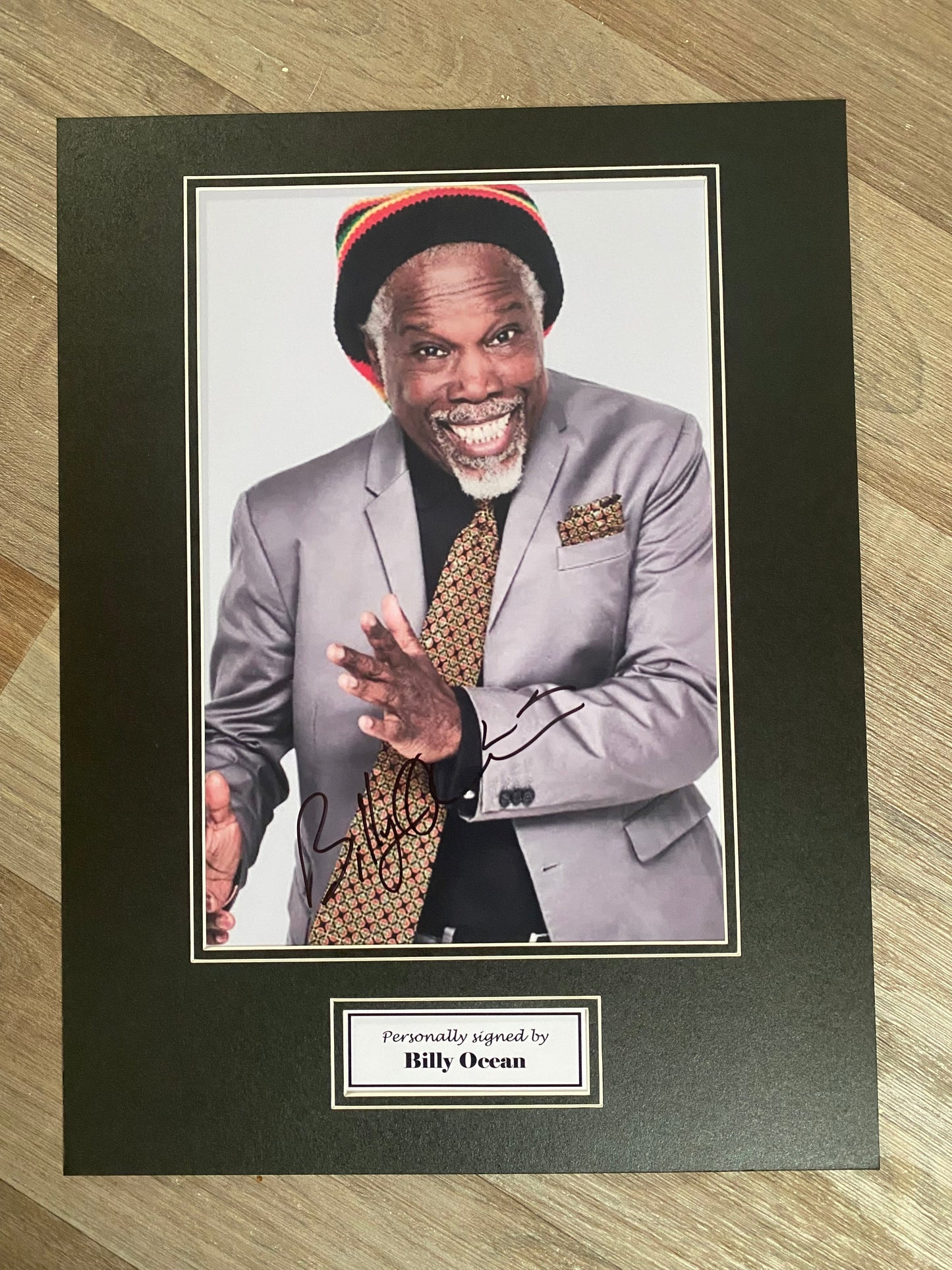 Billy Ocean - 16x12in signed photo mount - music memorabilia, gift, display