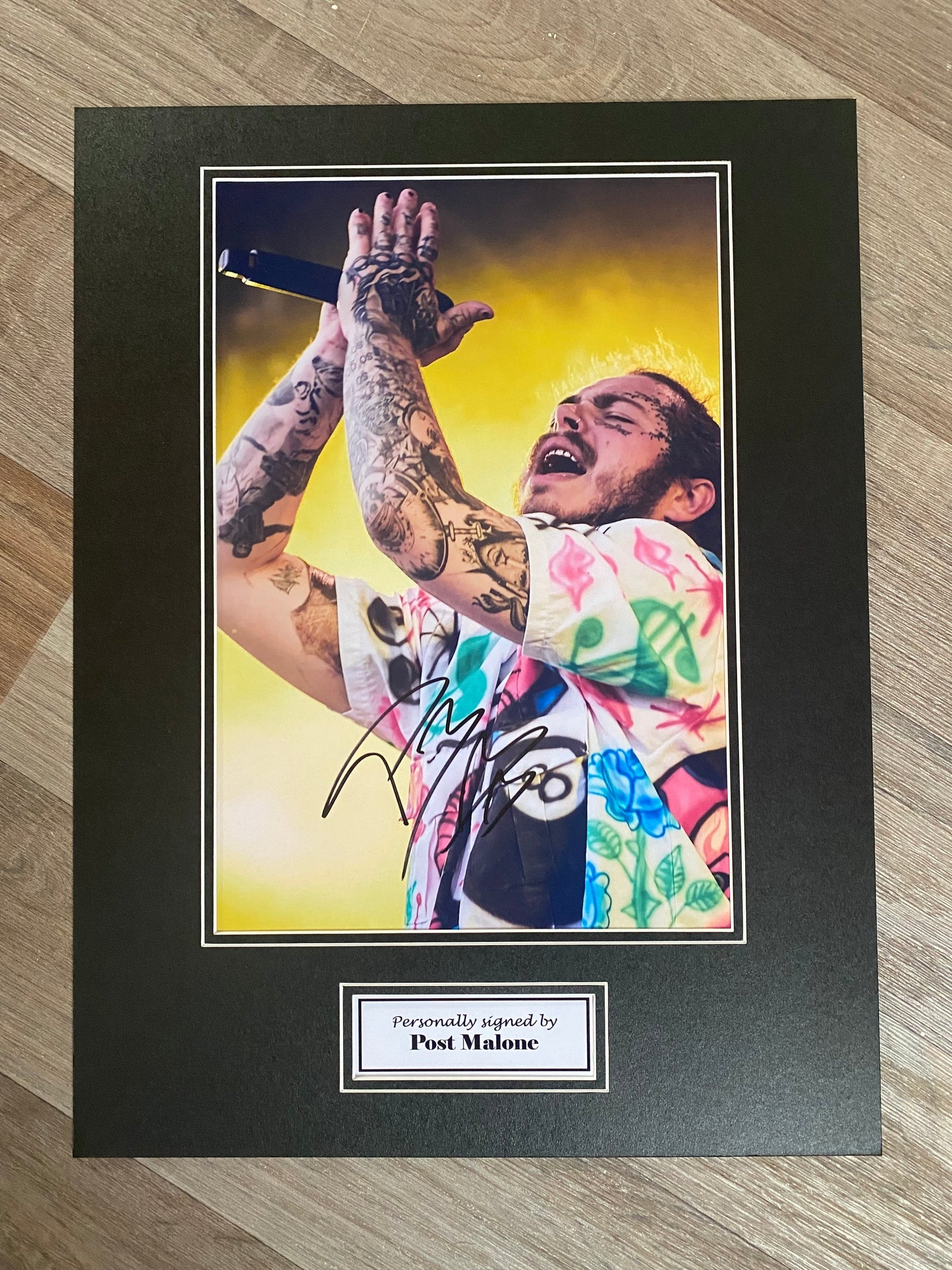 Post Malone - 16x12in signed photo mount - music memorabilia, gift, display