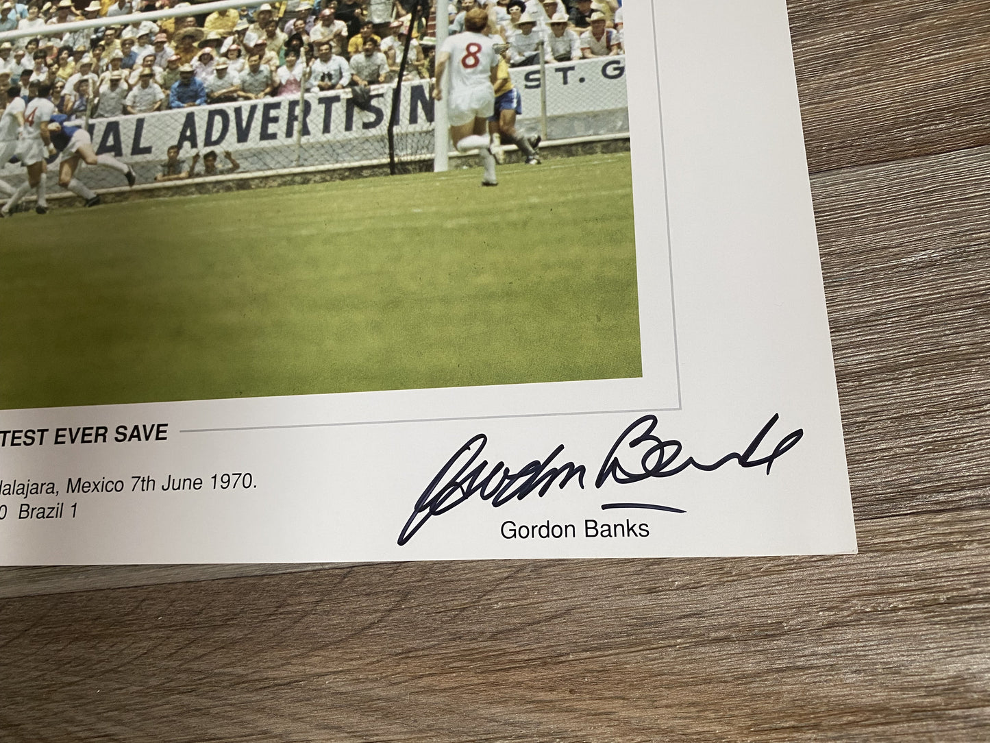 Pele & Gordan Banks Brazil 1970 world cup final "THE SAVE" - huge 50x35cm poster - PELE/BANKS memorabilia, gift, (UNFRAMED)