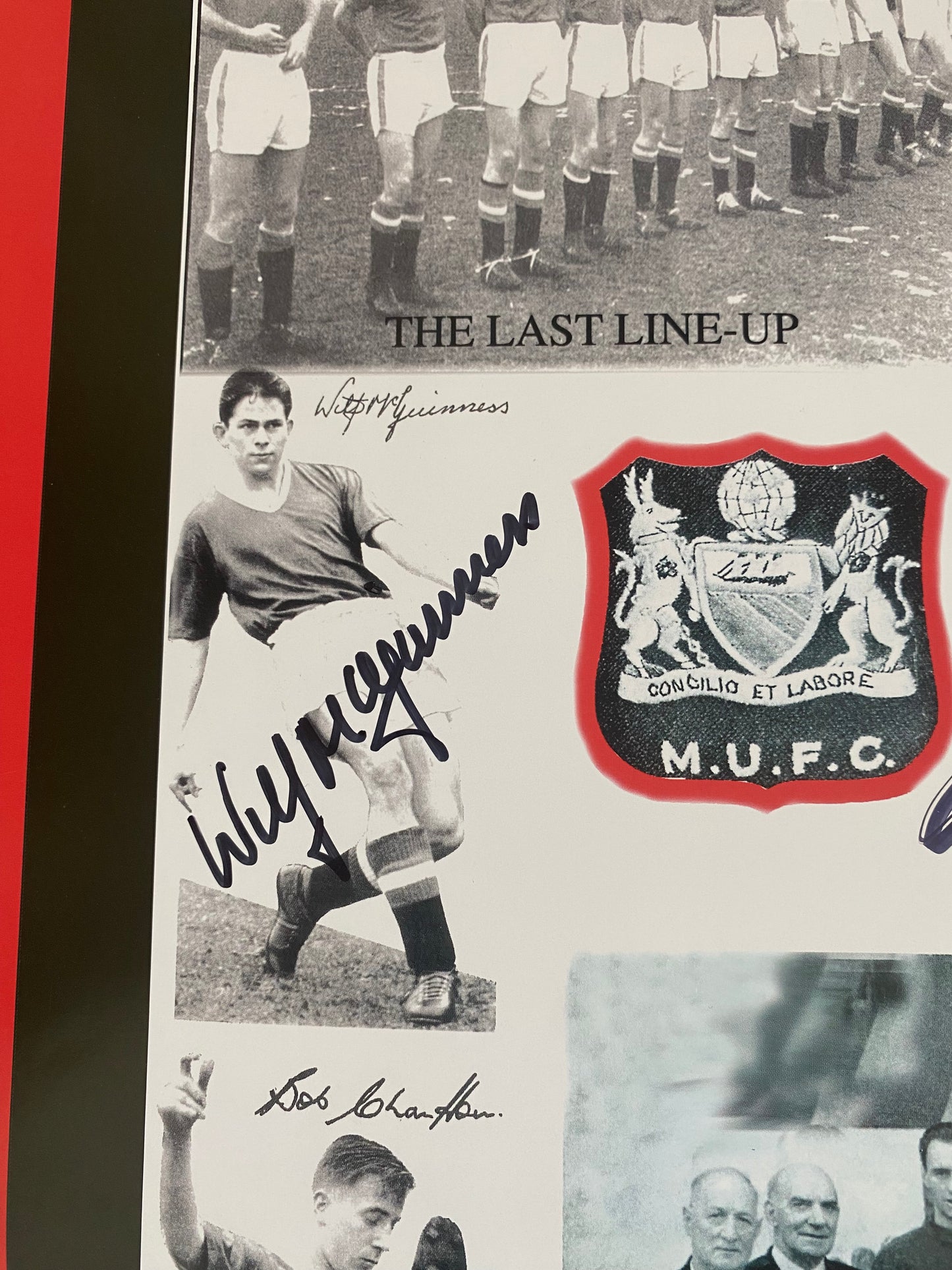 WILF MCGUINESS, ALBERT SCANLON & KEN MORGANS - "BUSBY BABES" Manchester United - huge 20X16in poster - MUFC memorabilia, gift, (UNFRAMED)