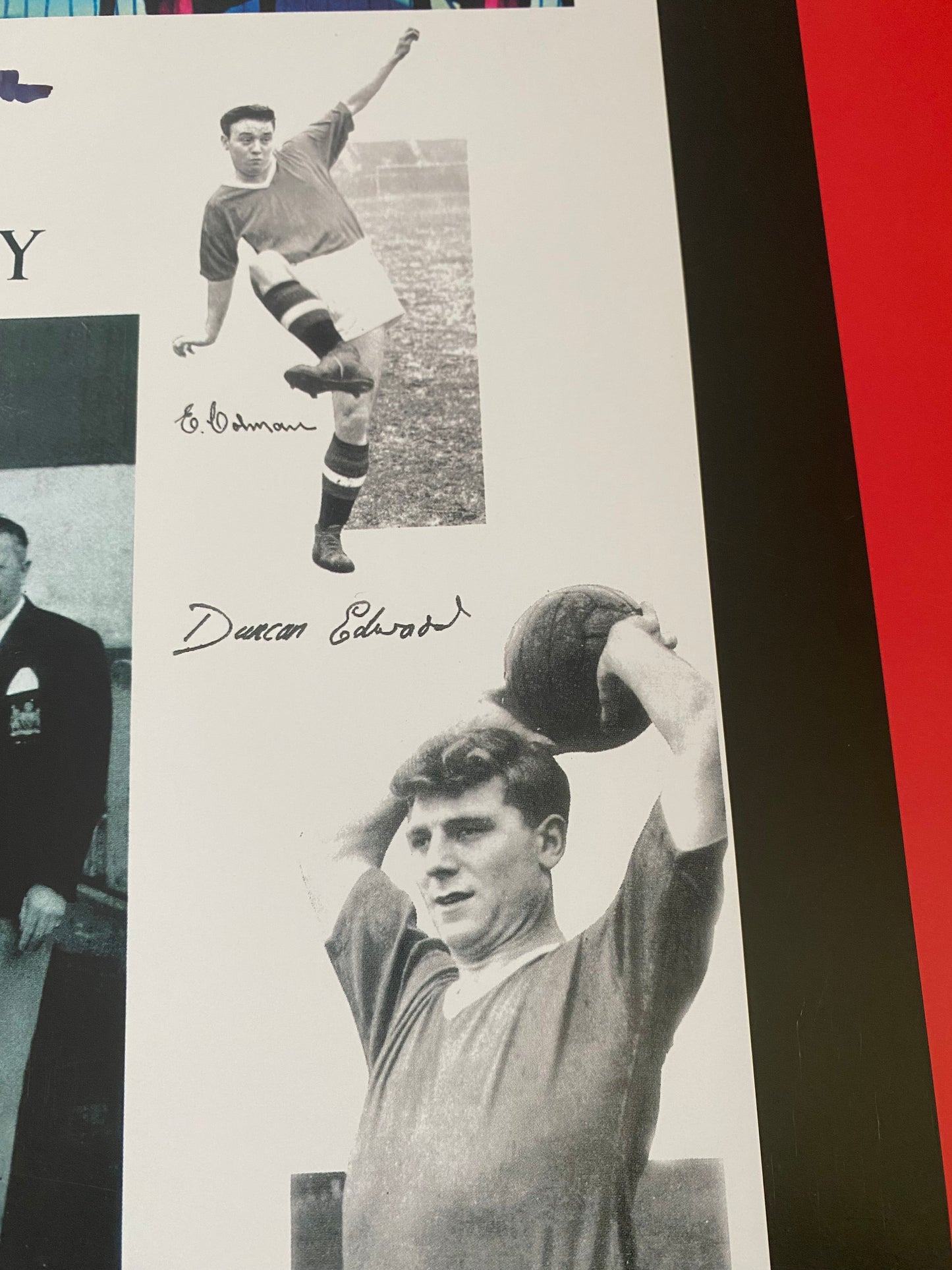 WILF MCGUINESS, ALBERT SCANLON & KEN MORGANS - "BUSBY BABES" Manchester United - huge 20X16in poster - MUFC memorabilia, gift, (UNFRAMED)