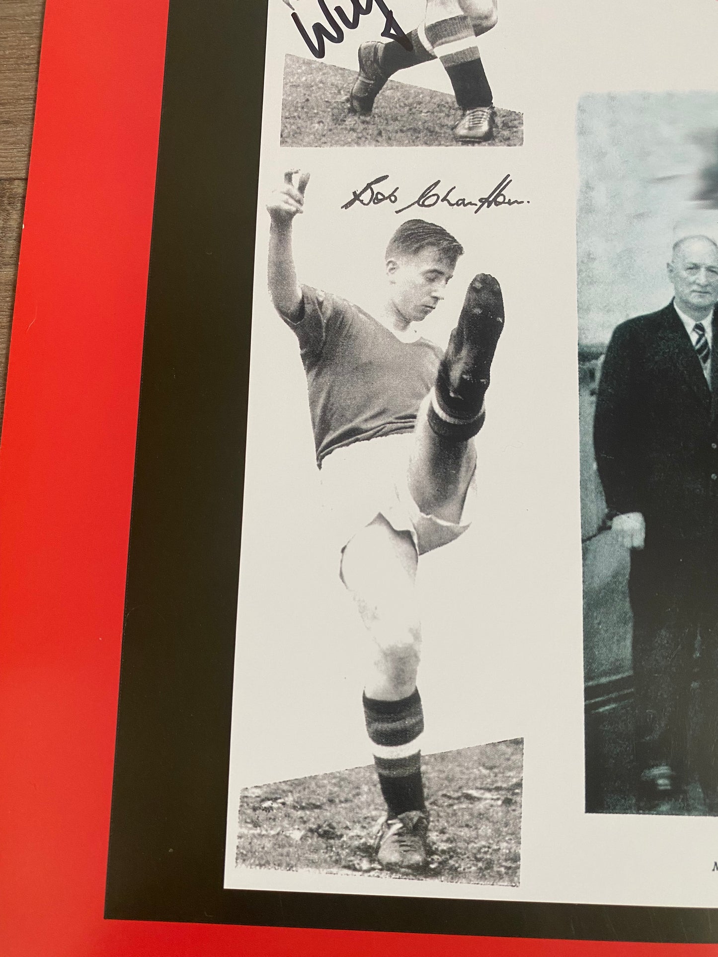 WILF MCGUINESS, ALBERT SCANLON & KEN MORGANS - "BUSBY BABES" Manchester United - huge 20X16in poster - MUFC memorabilia, gift, (UNFRAMED)