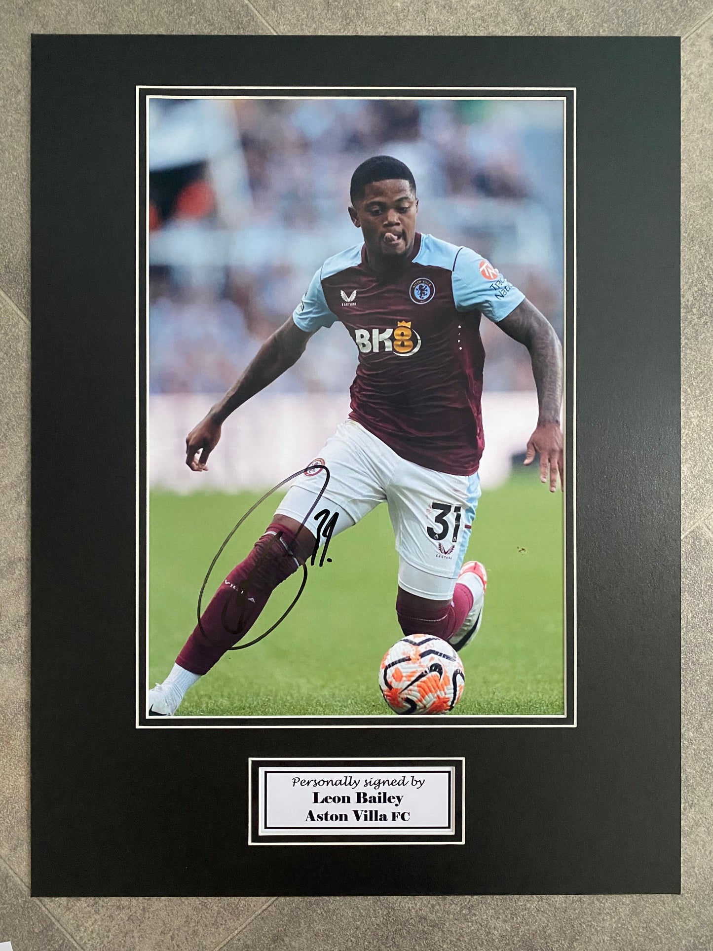Leon Bailey - Aston Villa FC - 16x12in signed photo montage - Aston Villa memorabilia, gift, display
