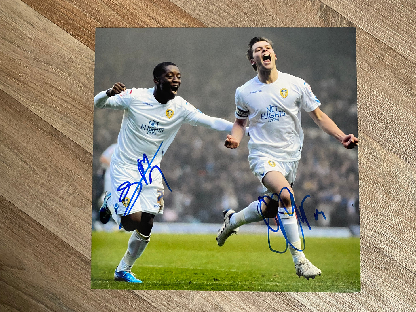Max Gradel & Jonny Howson - Leeds United - 10x10in signed photo - Leeds United memorabilia, gift, autograph