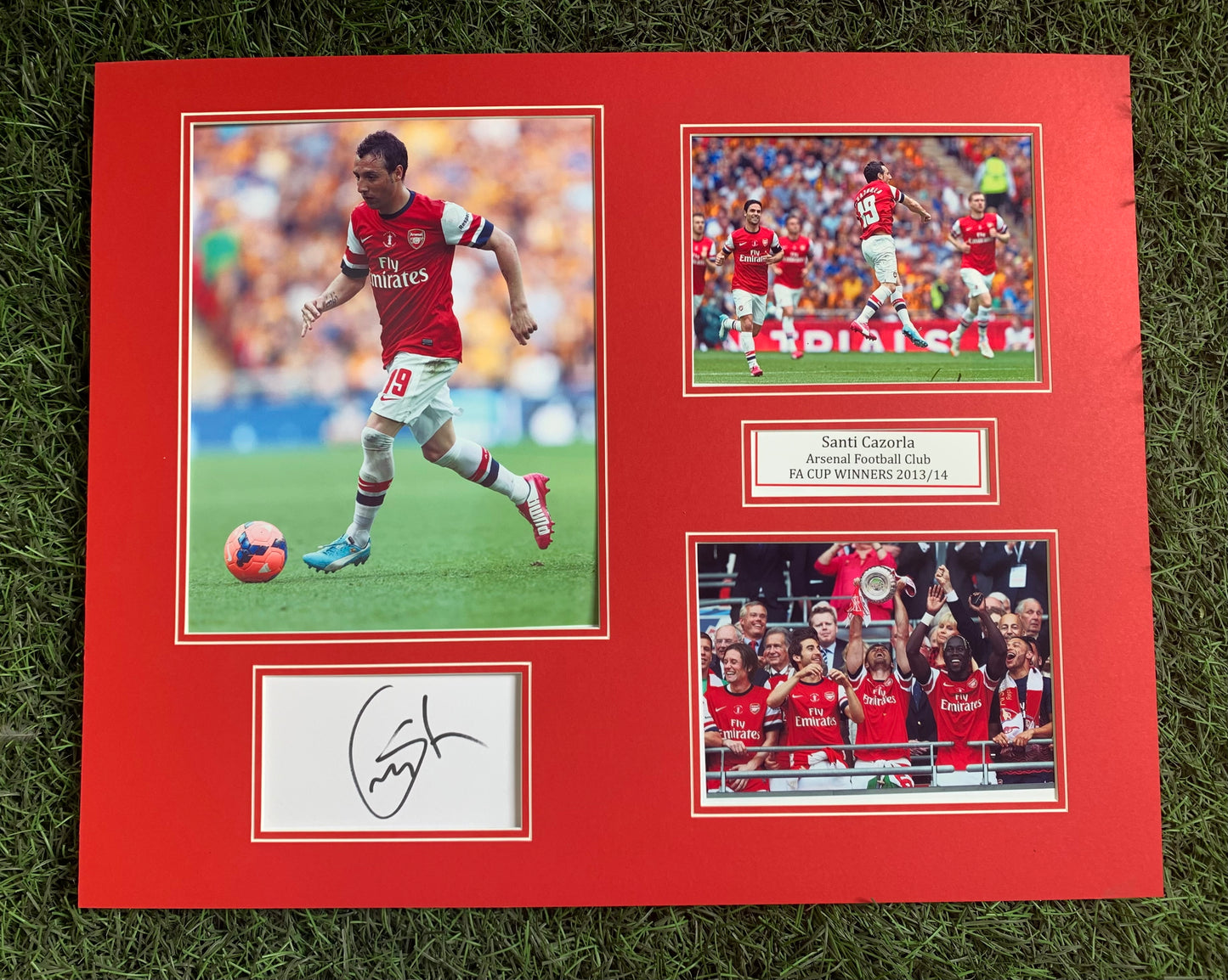 Santi Cazorla - Arsenal - 20x16in signed photo montage - memorabilia, gift, display (UNFRAMED)