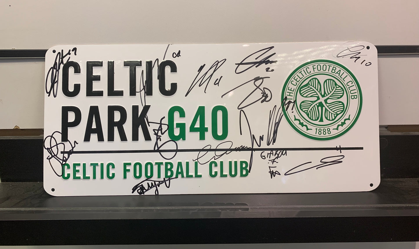 Celtic FC - hand-signed metal street sign - Celtic memorabilia, SPL Champions 2022