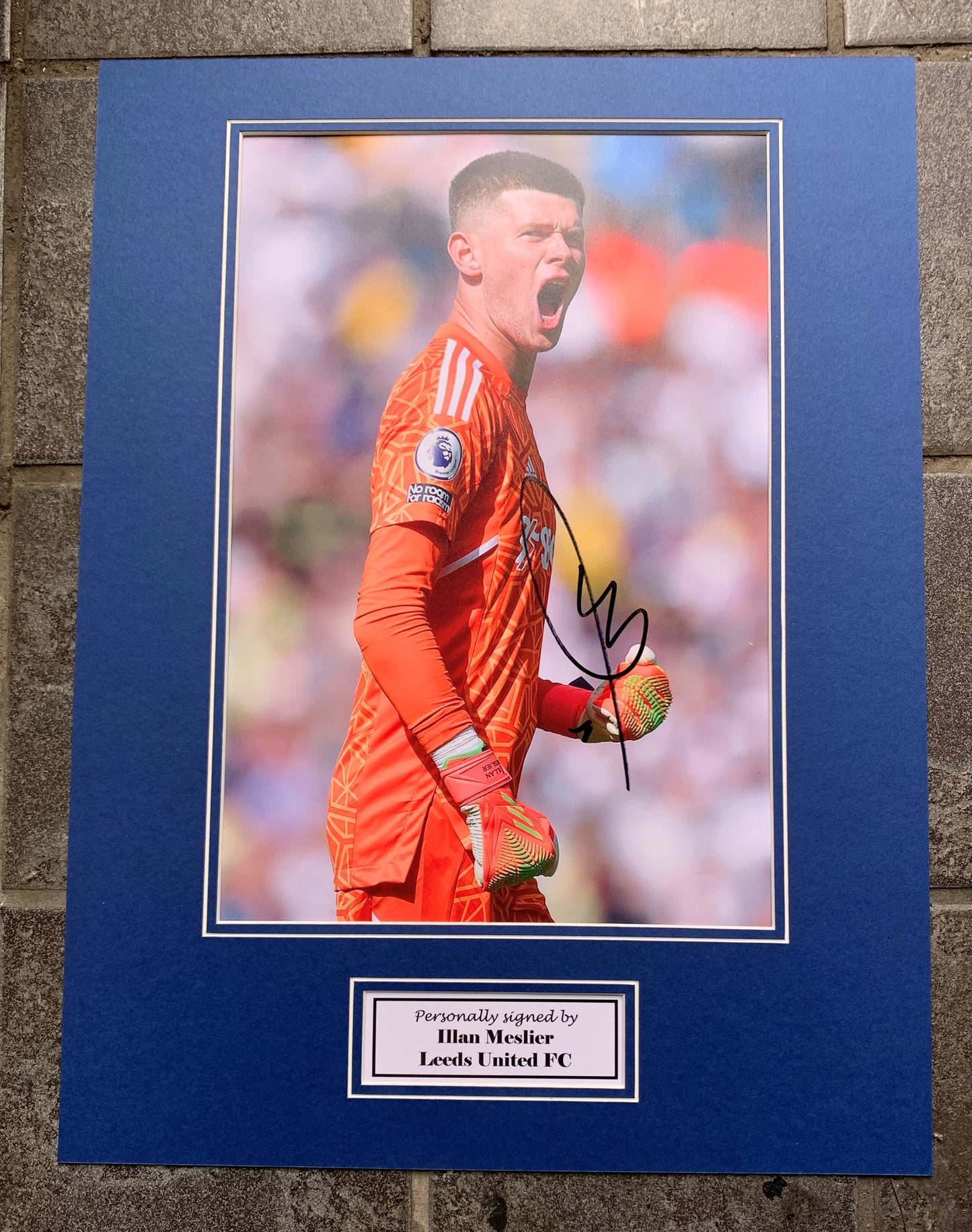 Illan Meslier - Leeds United AFC - 16x12in signed photo montage - Leeds United memorabilia, gift, display