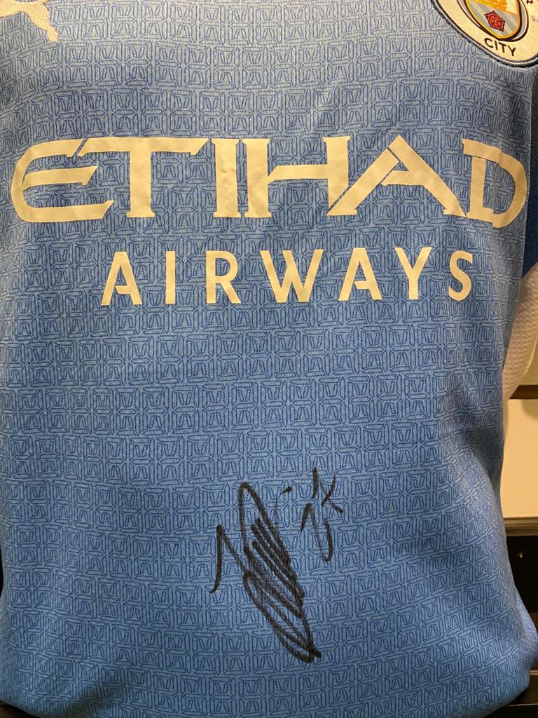 Joao Cancelo - Manchester City FC - hand-signed replica shirt - MCFC memorabilia, football shirt (UNFRAMED)