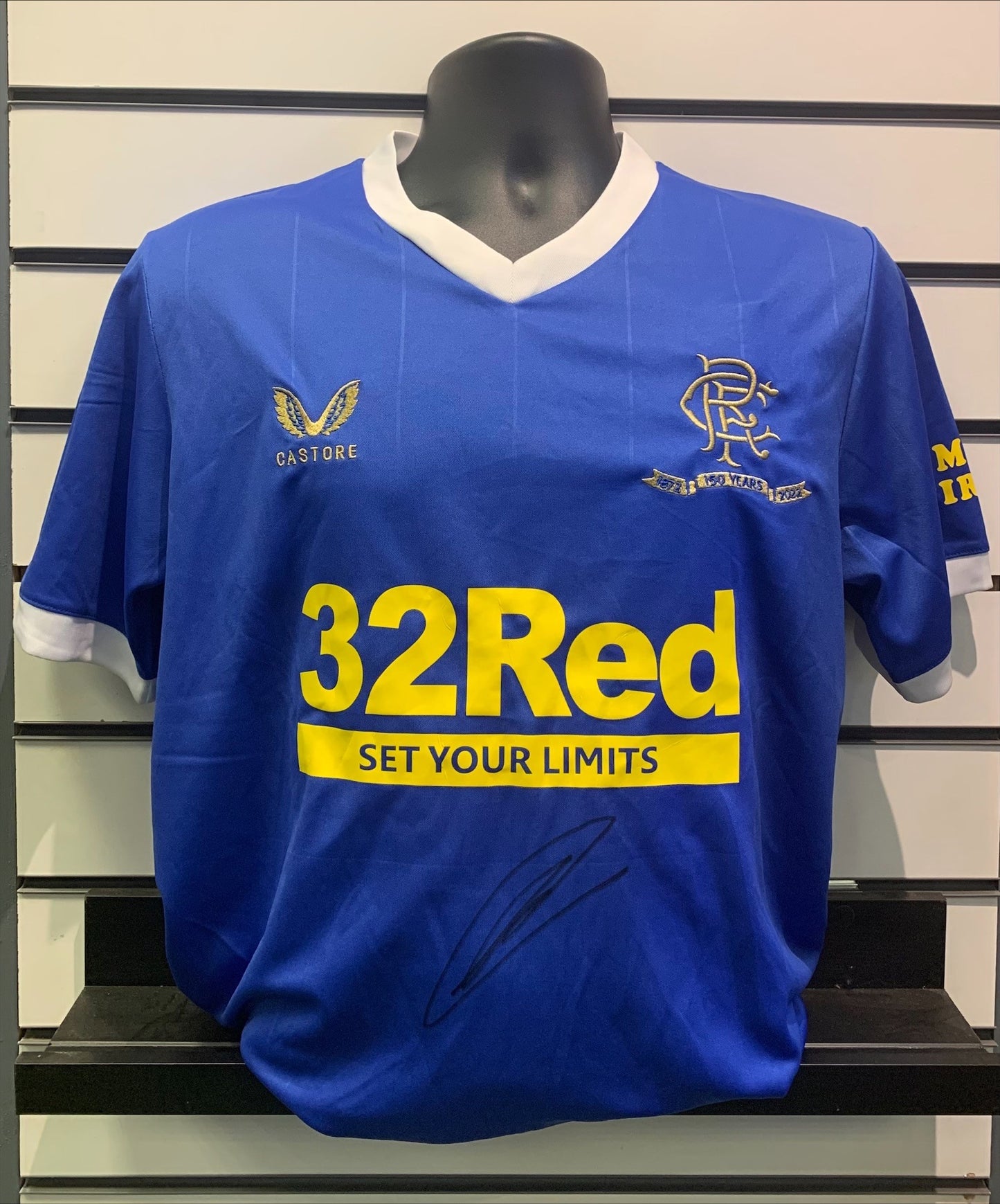 Ryan Kent - Rangers FC - hand-signed replica shirt - Rangers memorabilia, football shirt (UNFRAMED)