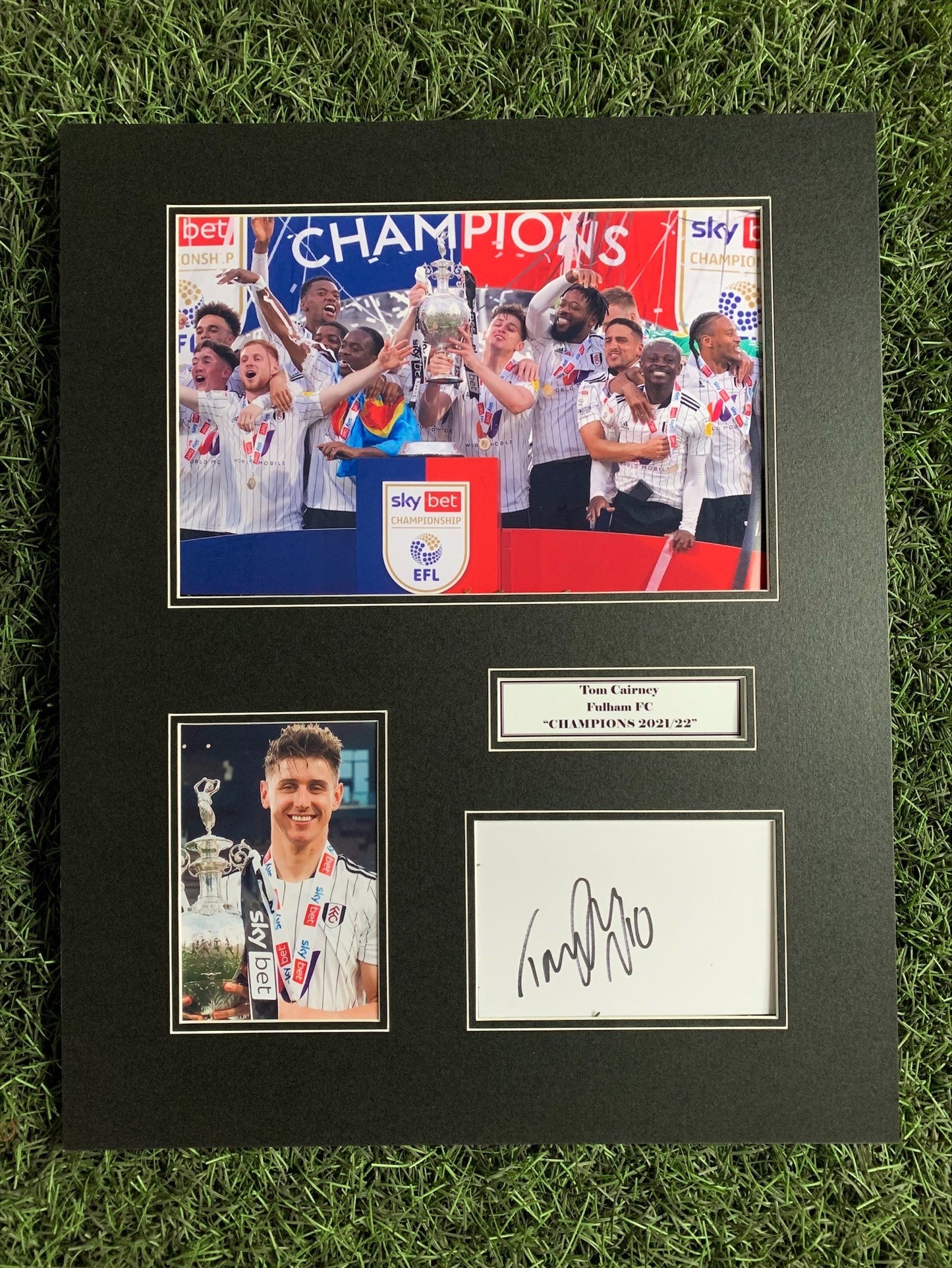 Tom Cairney - Fulham Champions 2022 - 20x16in signed photo mount - FFC memorabilia, gift, display