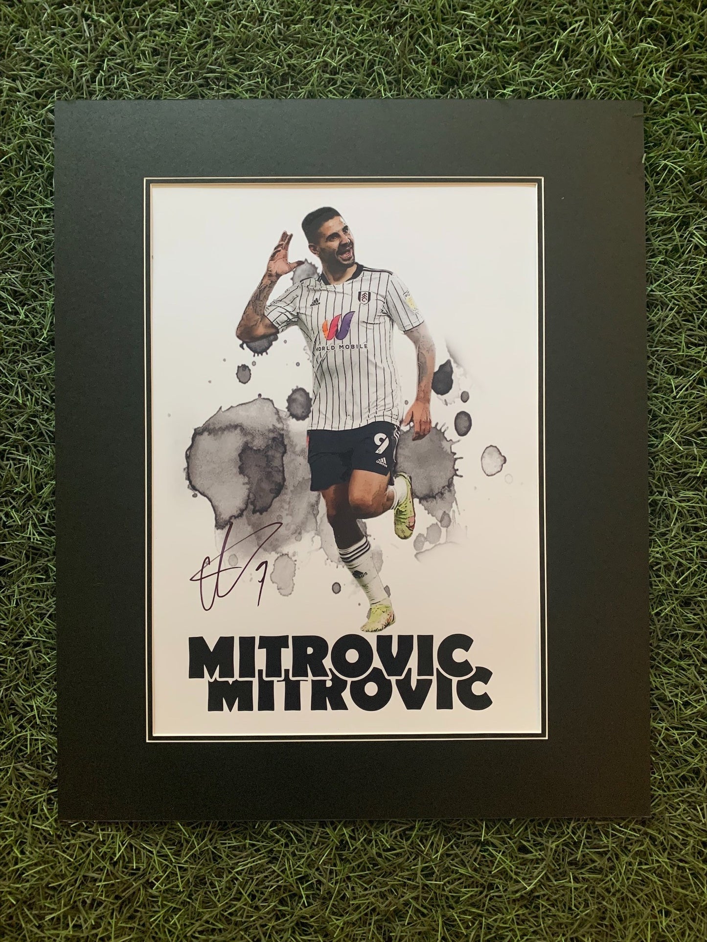 Alexandar Mitrovic - Fulham FC - 20x16in signed photo mount - FFC memorabilia, gift, display