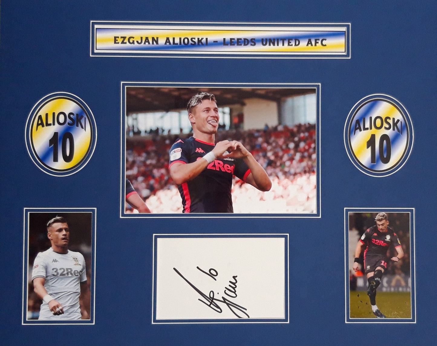 Ezgjan Alioski - Leeds United AFC - signed photo montage - Leeds United memorabilia, gift, display