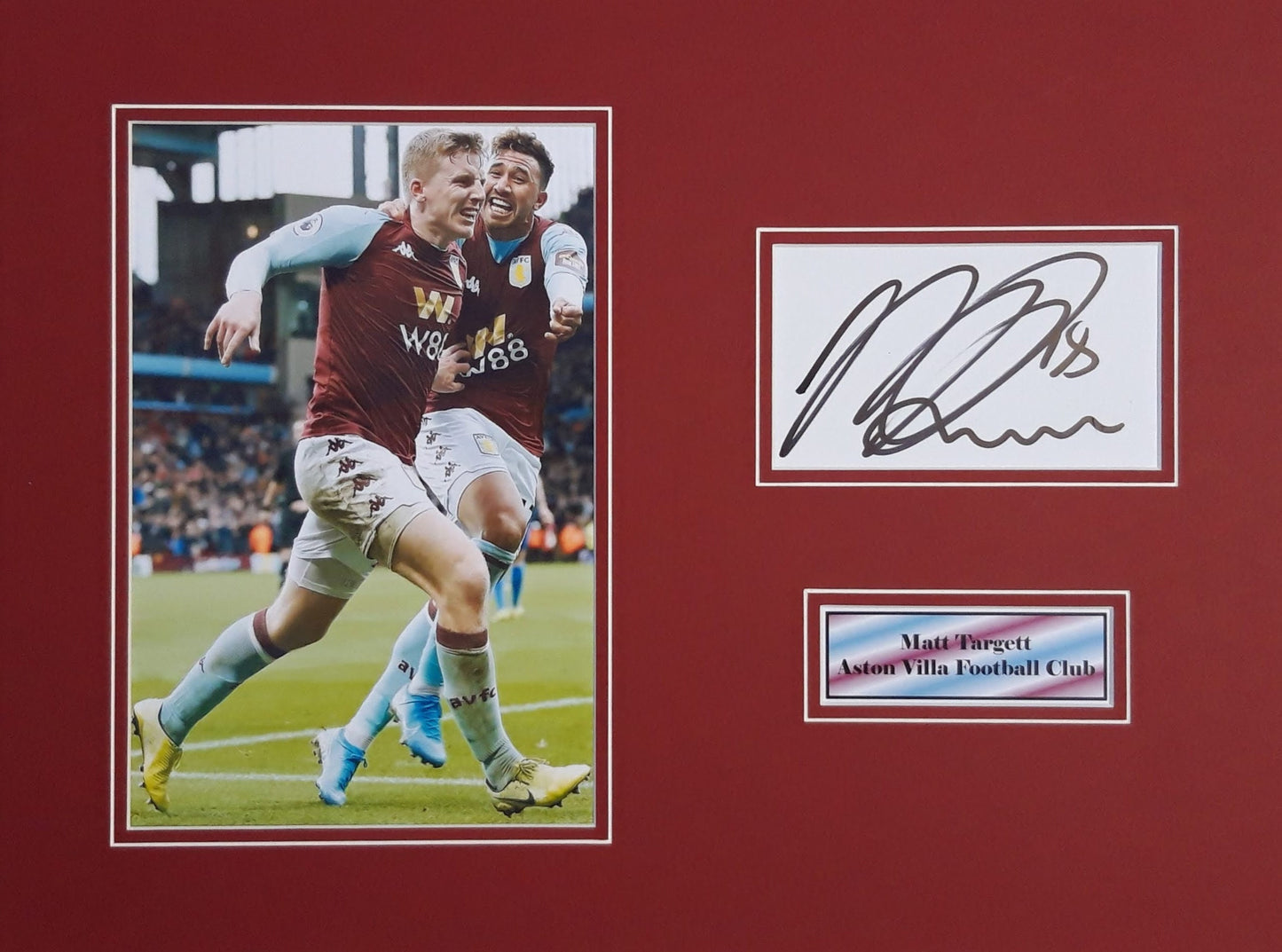 Matt Targett - Aston Villa FC - 16x12in signed photo montage - Aston Villa memorabilia, gift, display