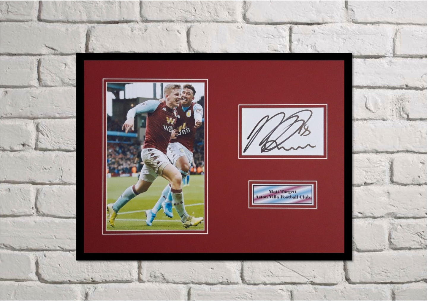Matt Targett - Aston Villa FC - 16x12in signed photo montage - Aston Villa memorabilia, gift, display