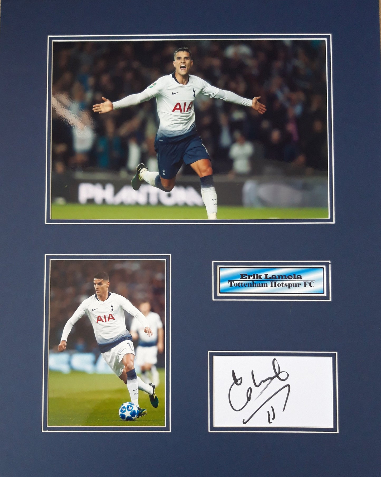 Erik Lamela - Tottenham Hotspur FC - 20x16in signed photo montage - Spurs memorabilia, gift, display