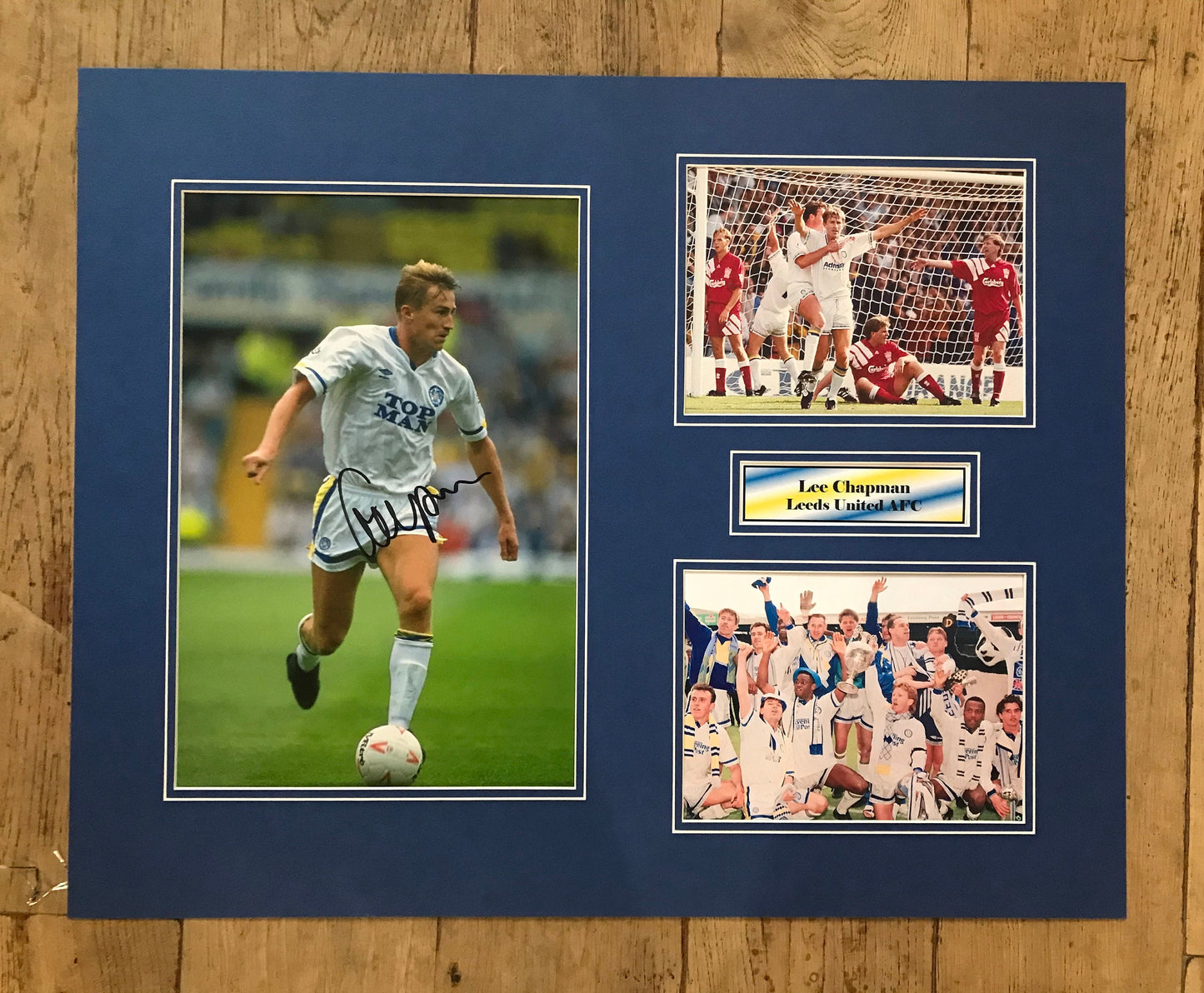 Lee Chapman - Leeds United AFC - 20x16in signed photo montage - Leeds memorabilia, gift, display