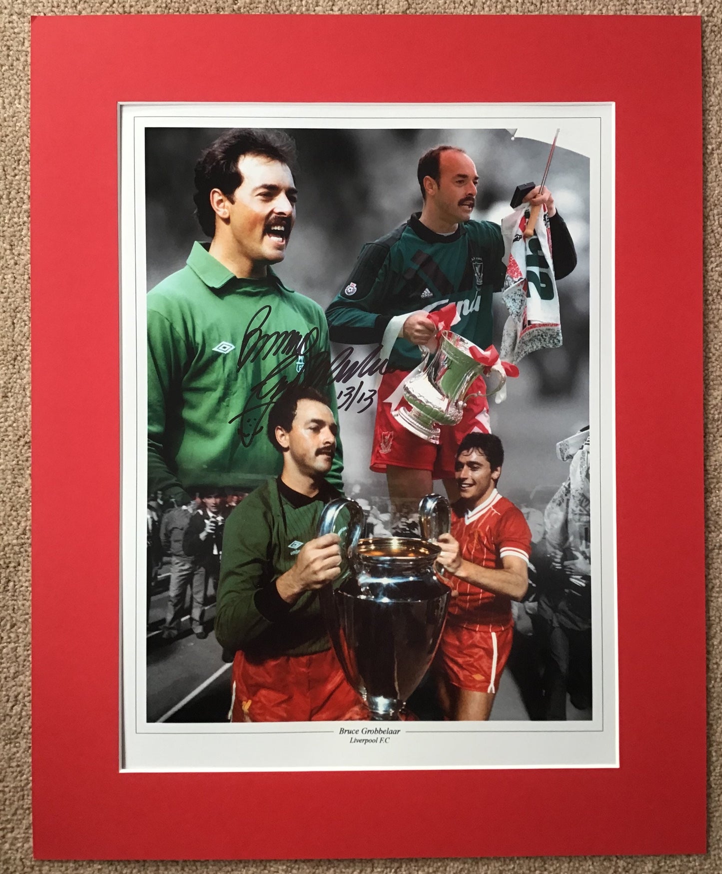 Bruce Grobbelaar - Liverpool FC - 20x16in signed photo mount- LFC memorabilia, gift, display (UNFRAMED)