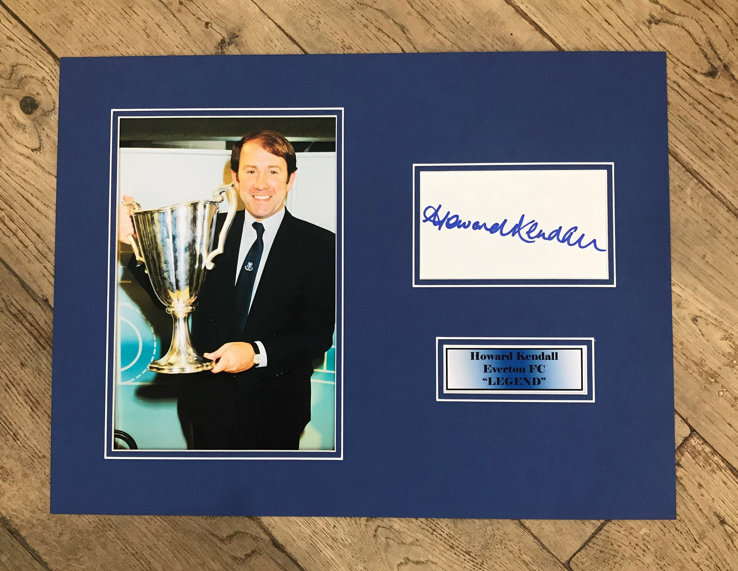 Howard Kendall- Everton FC -16x12in signed photo montage - Everton memorabilia, gift, display