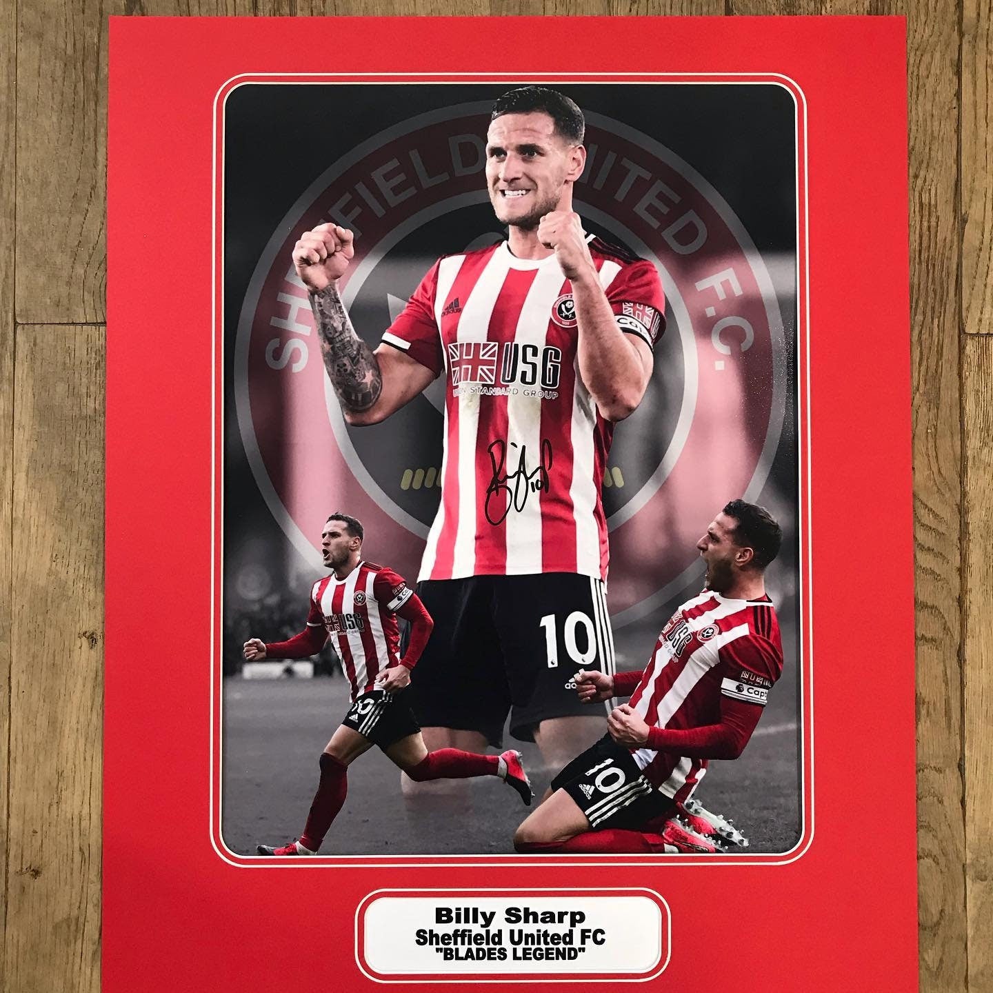 Billy Sharp - Sheffield United - 20x16in signed photo mount - Sheffield United memorabilia, gift, display