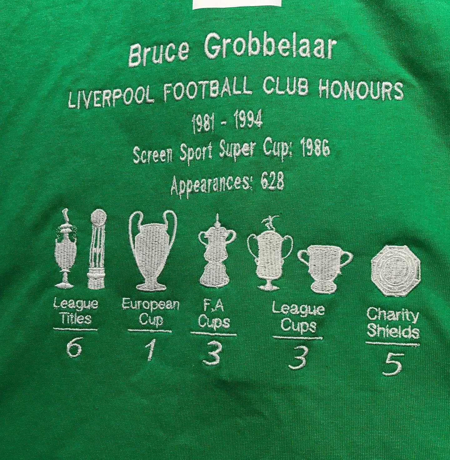 Bruce Grobbelaar - Liverpool FC - hand-signed replica shirt - LFC memorabilia, football shirt (UNFRAMED)
