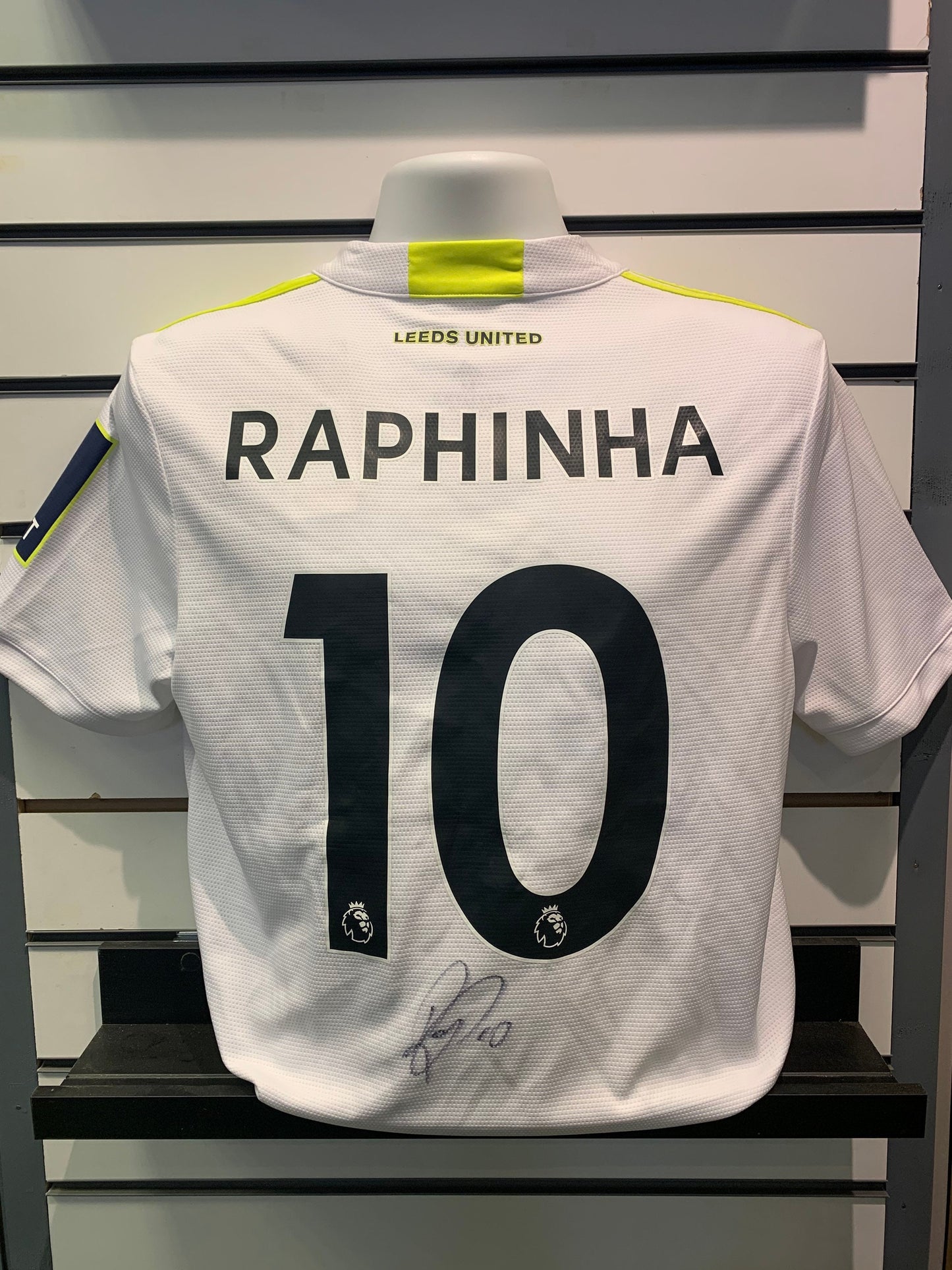 Raphinha - Leeds United signed replica shirt - Leeds memorabilia, gift, (UNFRAMED)