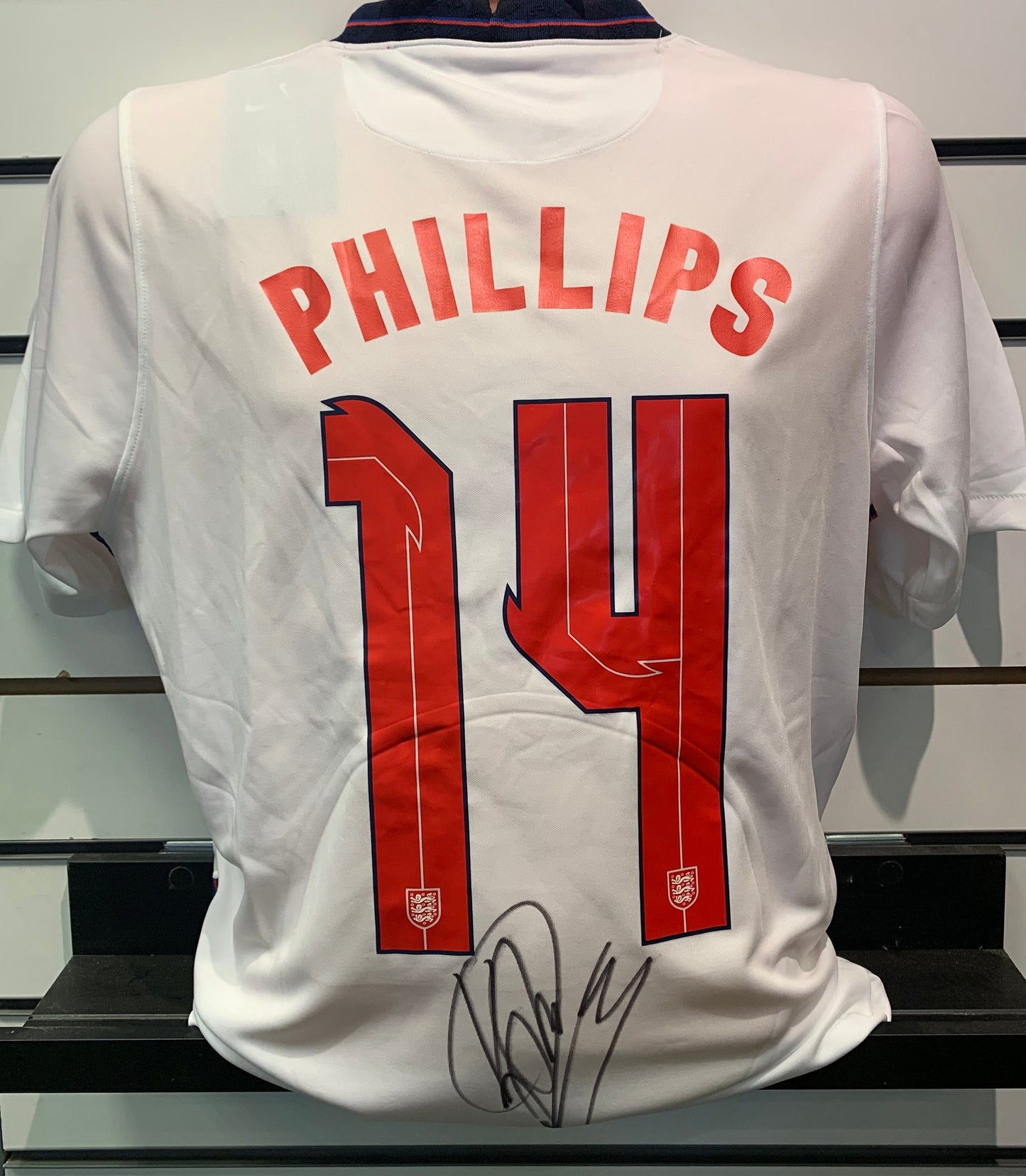 Kalvin Phillips - England signed replica shirt - England memorabilia, LUFC gift, (UNFRAMED)