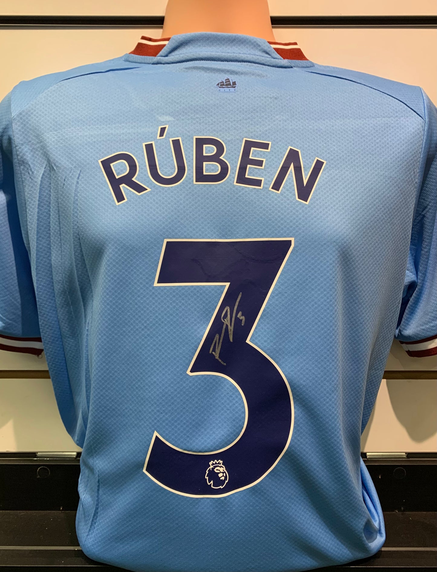 Ruben Dias - Manchester City FC - hand-signed replica shirt - MCFC memorabilia, football shirt (UNFRAMED)