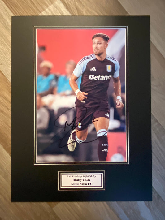 Matty Cash - Aston Villa FC - 16x12in signed photo montage - Aston Villa memorabilia, gift, display