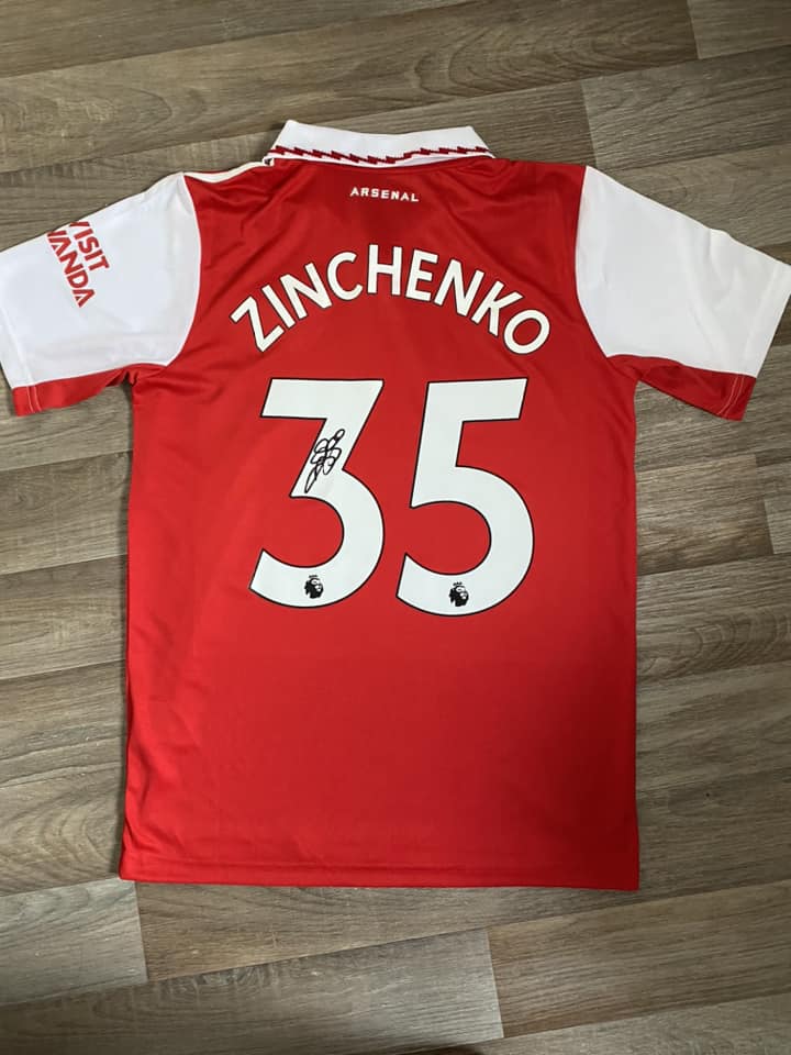 Oleksandr Zinchenko - Arsenal - hand-signed replica shirt - AFC memorabilia, football shirt (UNFRAMED)