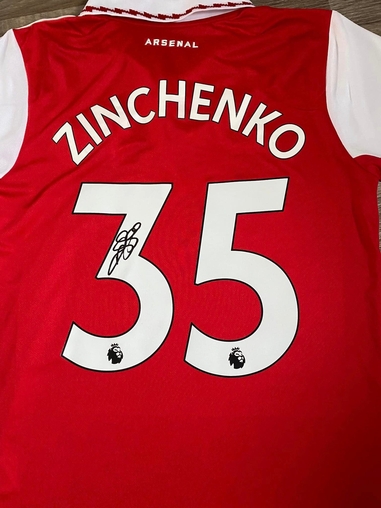 Oleksandr Zinchenko - Arsenal - hand-signed replica shirt - AFC memorabilia, football shirt (UNFRAMED)