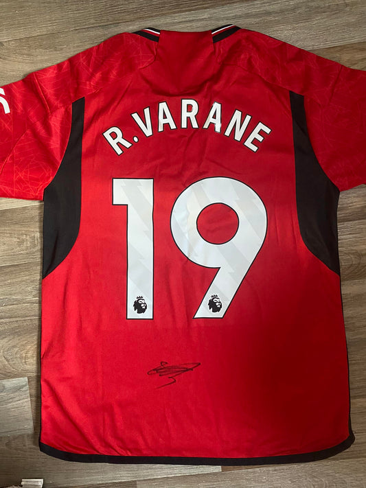 Rafael Varane - Manchester United hand-signed replica shirt - memorabilia, football shirt (UNFRAMED)