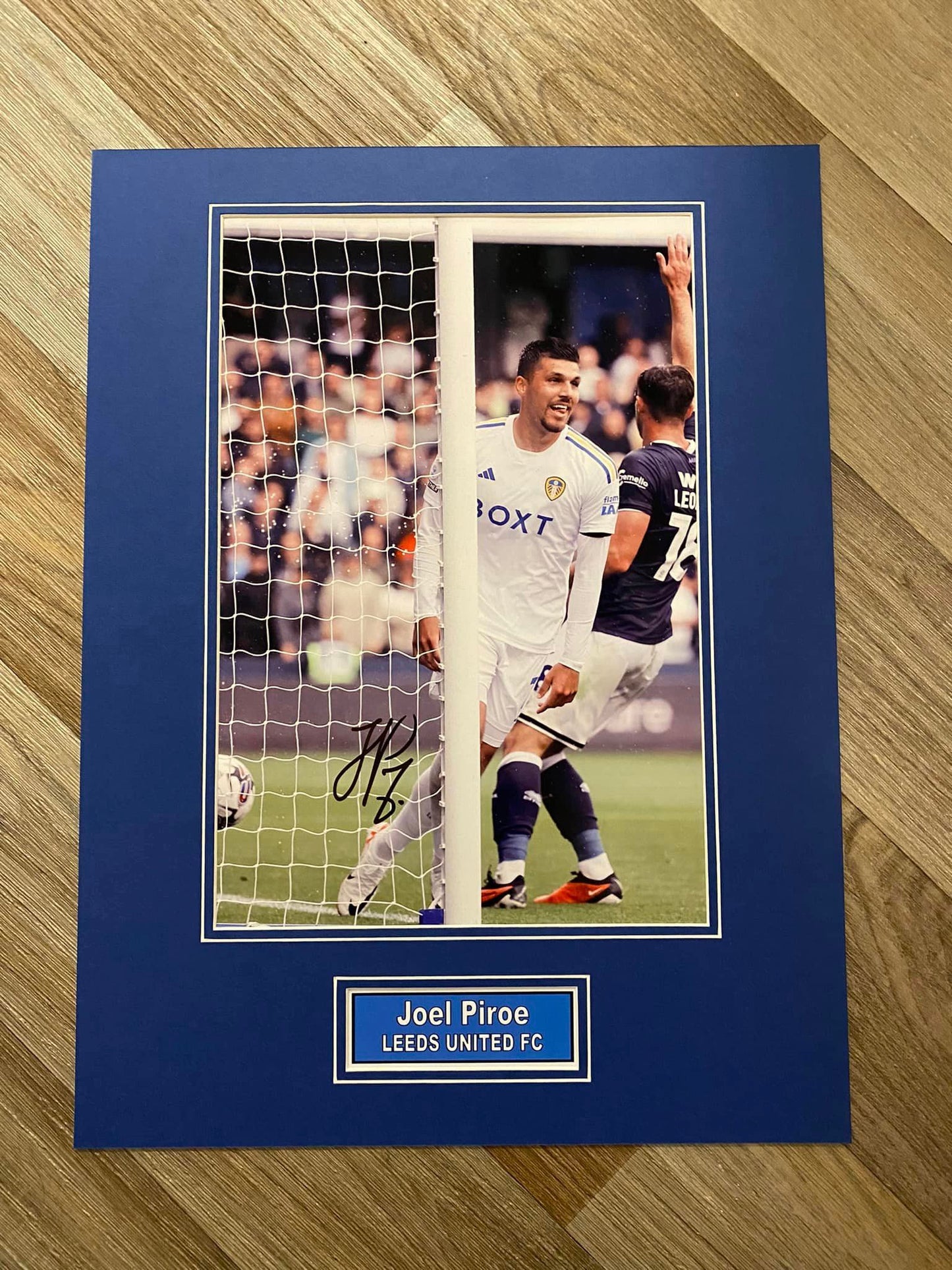 Joel Piroe - Leeds United FC - 16x12in signed photo montage - Leeds United memorabilia, gift, display