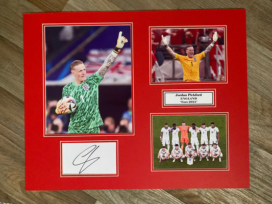 Jordan Pickford- England- 20x16in signed photo montage - England memorabilia, gift, display