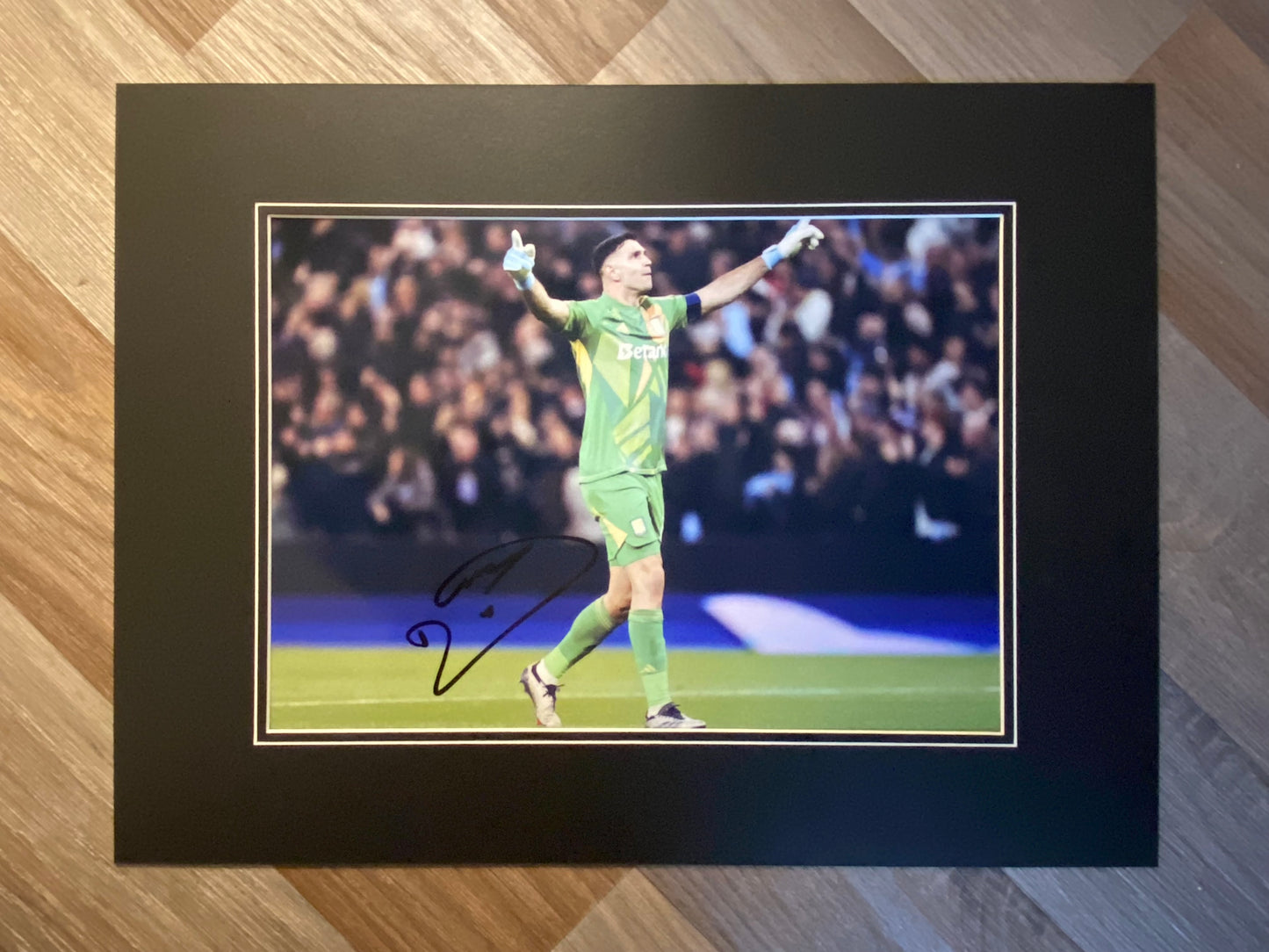 Emi Martinez - Aston Villa FC - 16x12in signed photo montage - Aston Villa memorabilia, gift, display