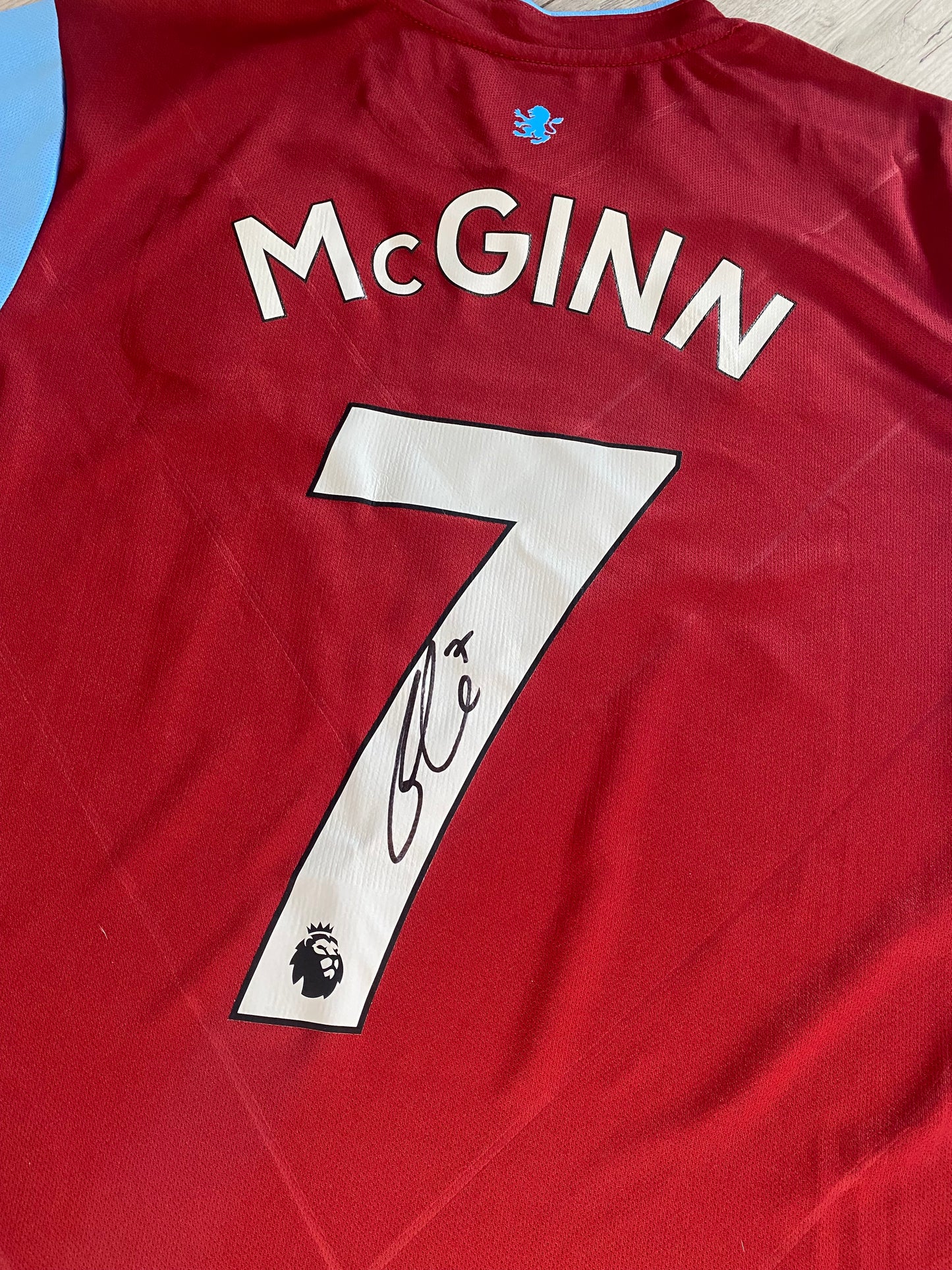 John McGinn - Aston Villa signed replica shirt -Villa memorabilia, AVFC gift, (UNFRAMED)