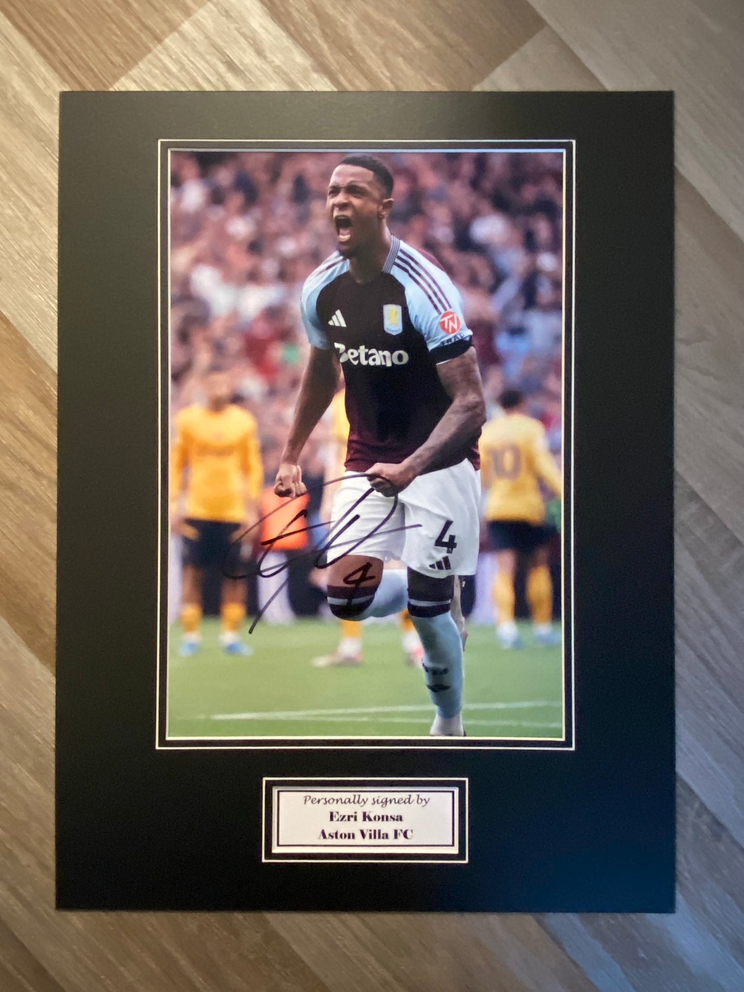 Ezri Konsa - Aston Villa FC - 16x12in signed photo montage - Aston Villa memorabilia, gift, display