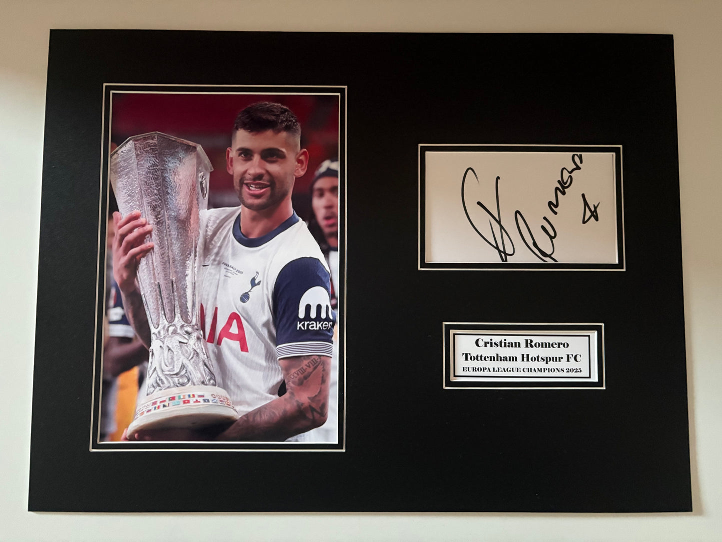 Cristian Romero - Tottenham Hotspur FC - 20x16in signed photo montage - Spurs memorabilia, gift, display