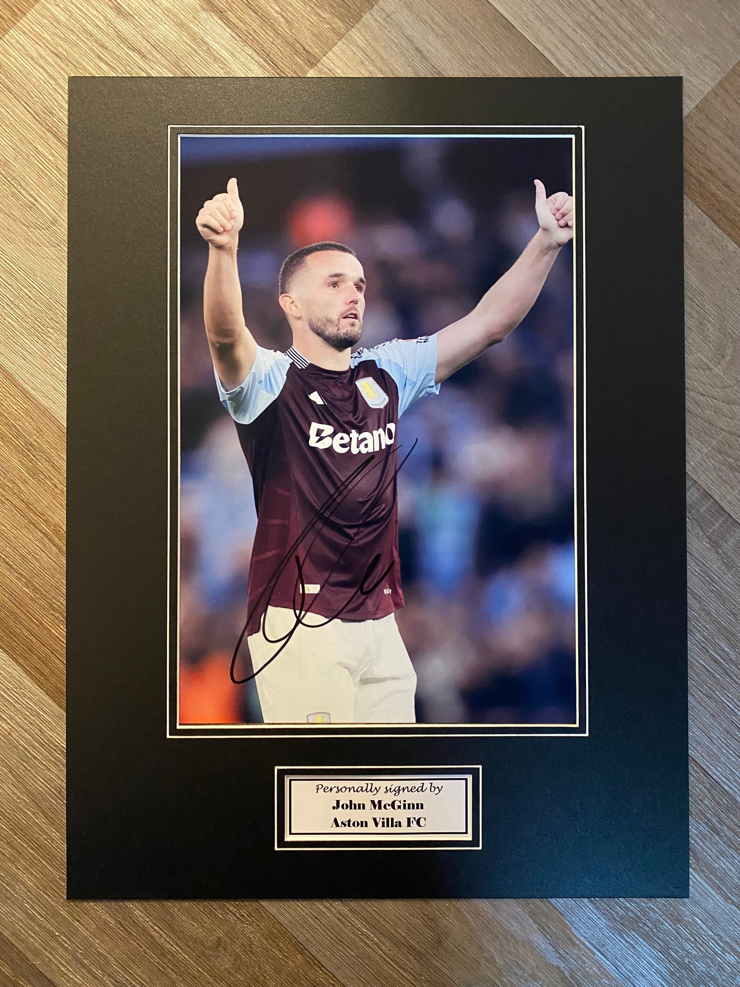 John McGinn - Aston Villa FC - 16x12in signed photo montage - Aston Villa memorabilia, gift, display