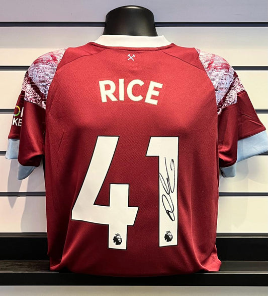 Declan Rice - West Ham United FC - signed shirt - WHUFC memorabilia, gift