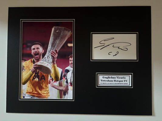 Guglielmo Vicario - Tottenham Hotspur FC - 16x12in signed photo mount- Spurs memorabilia, gift, display